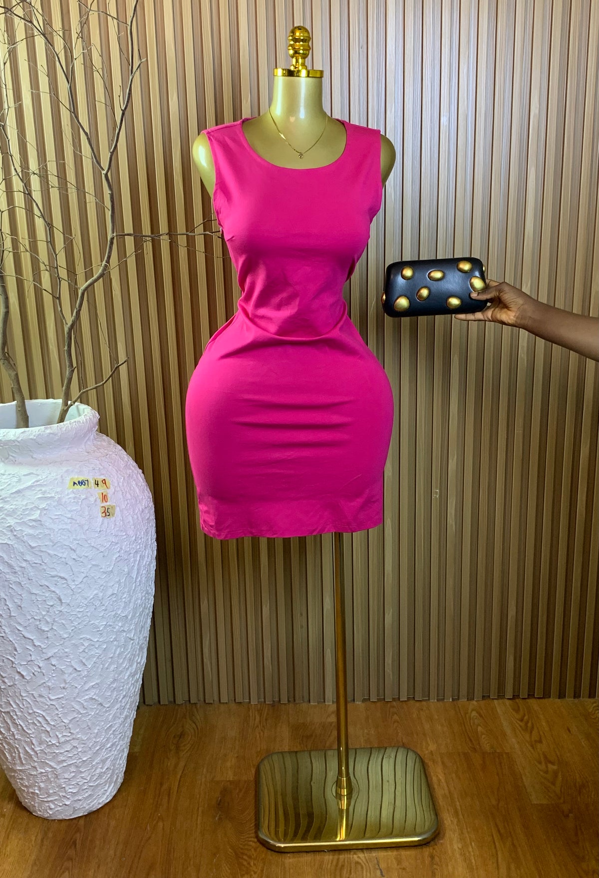 ABBY49 SIZE10 Length35 pink dress