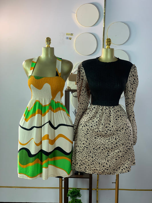 SIZE12 10P19B (Light Brown with Black Floral)