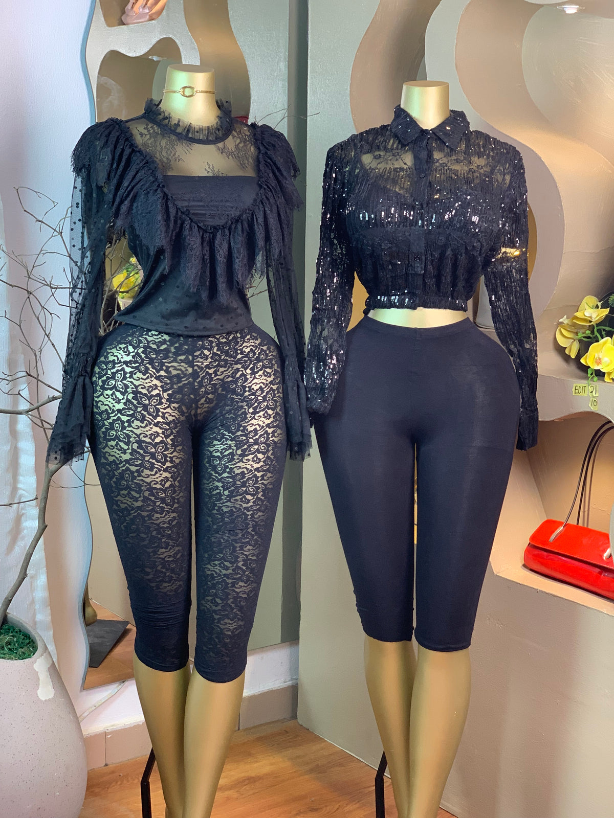 EDIT21b SIZE10 black sequence top