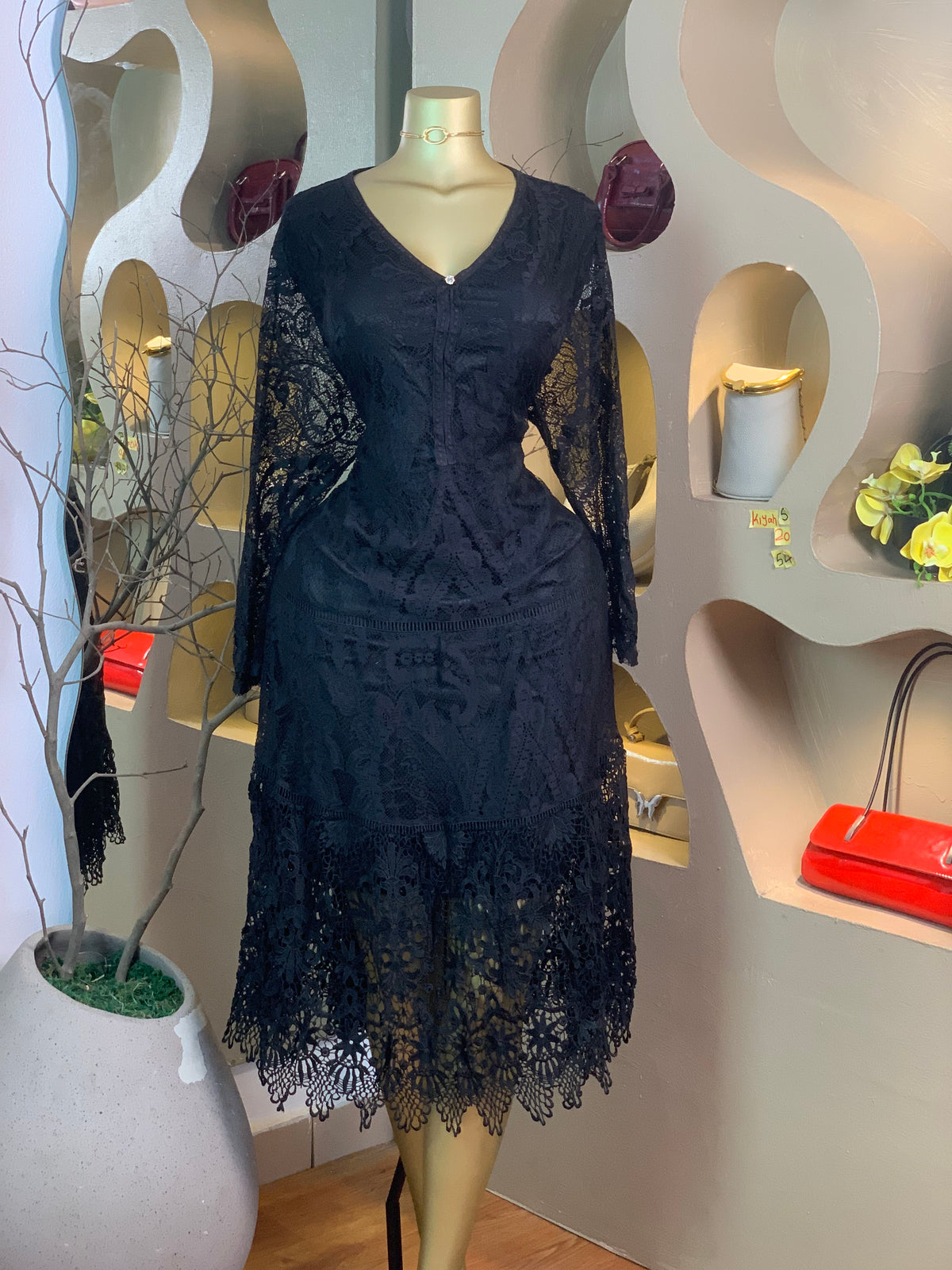 KIYAH5 SIZE20 Length54 black dress