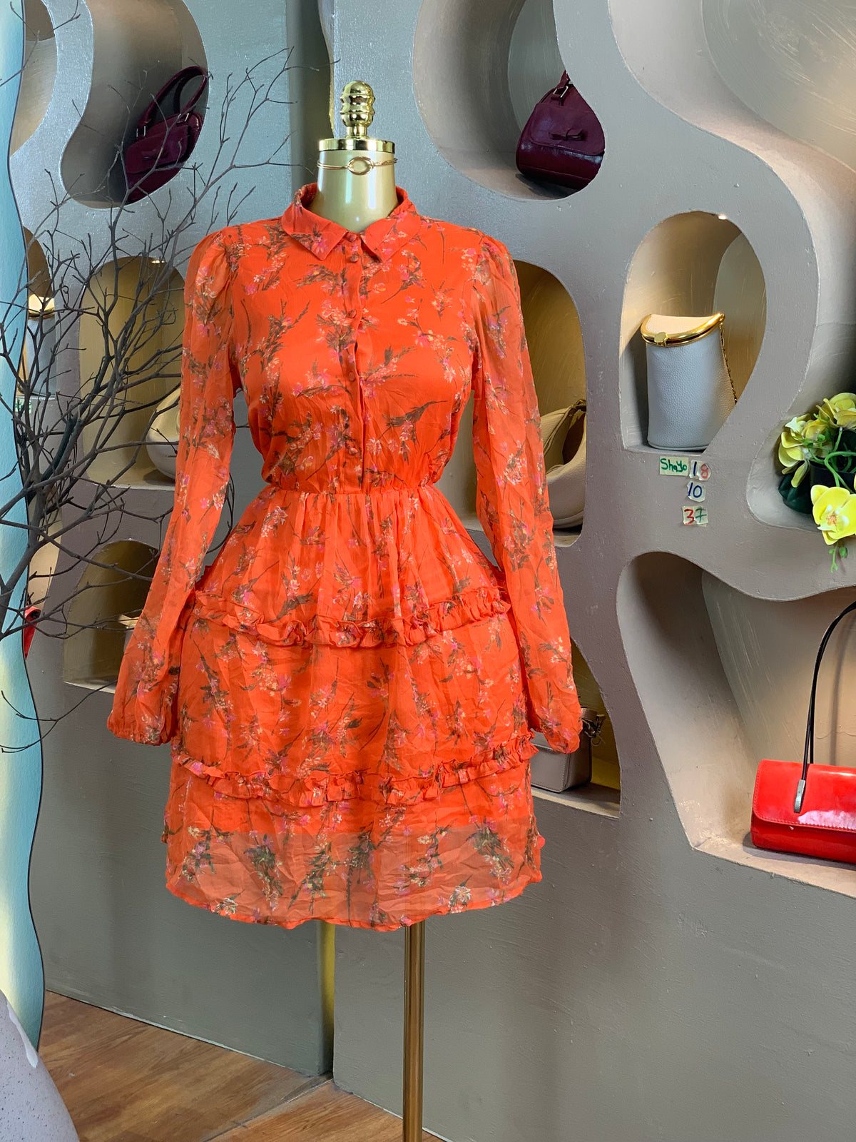 SHAYO18 SIZE10 Length37 Orange dress