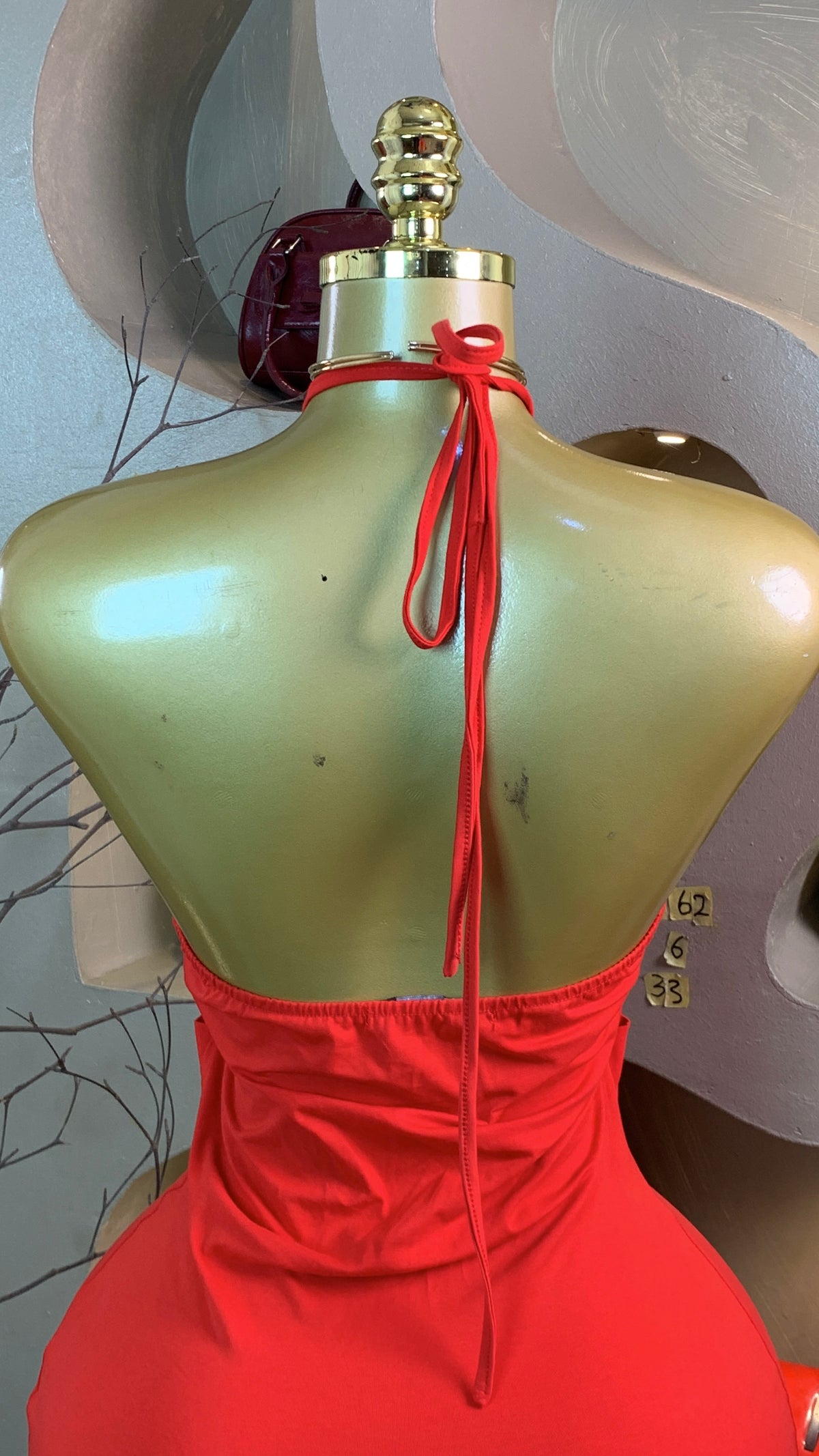 KIYAH62 SIZE6 Length33 red dress