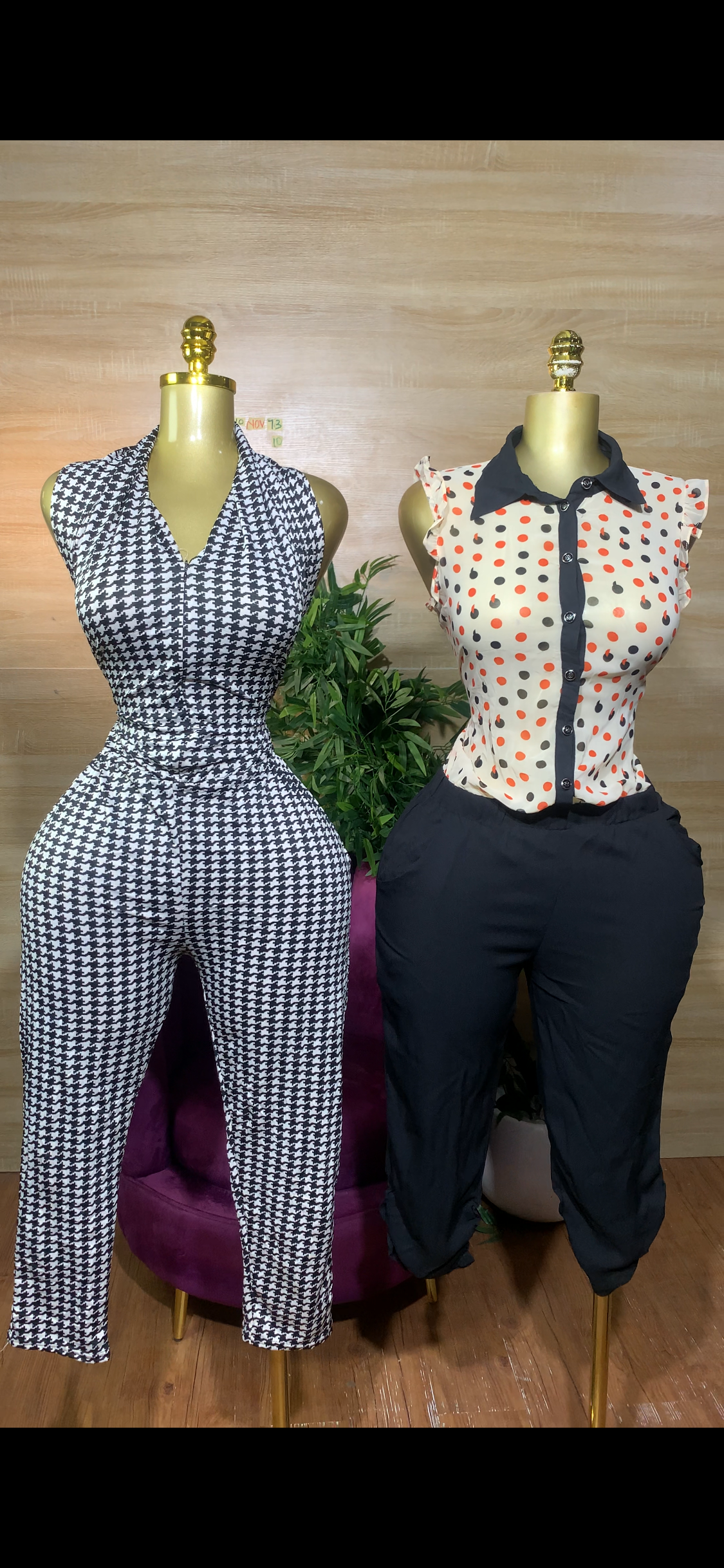 SIZE10 10NOV73A(black&white jumpsuit)