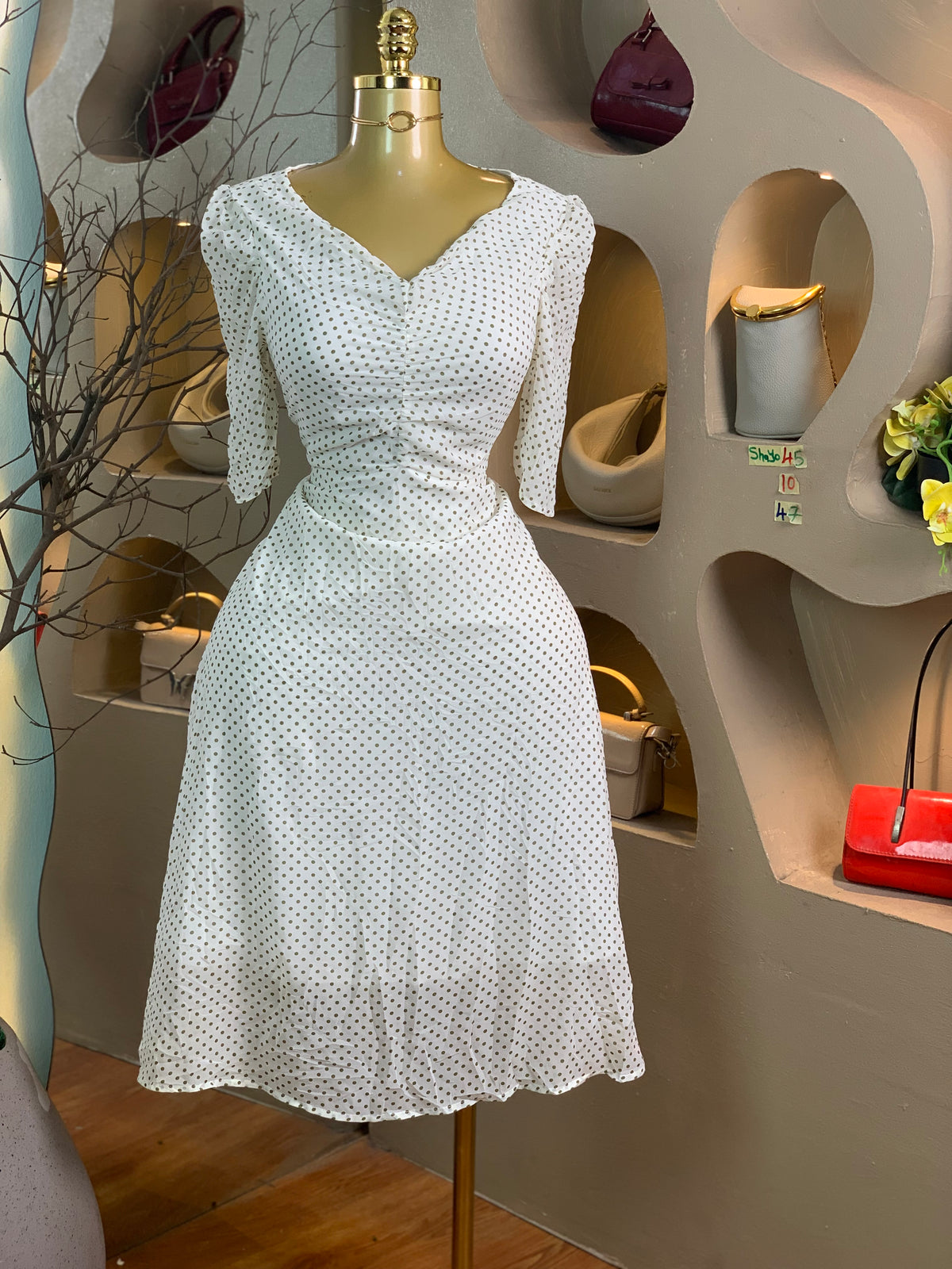 SHAYO45 SIZE10 Length47 white dress