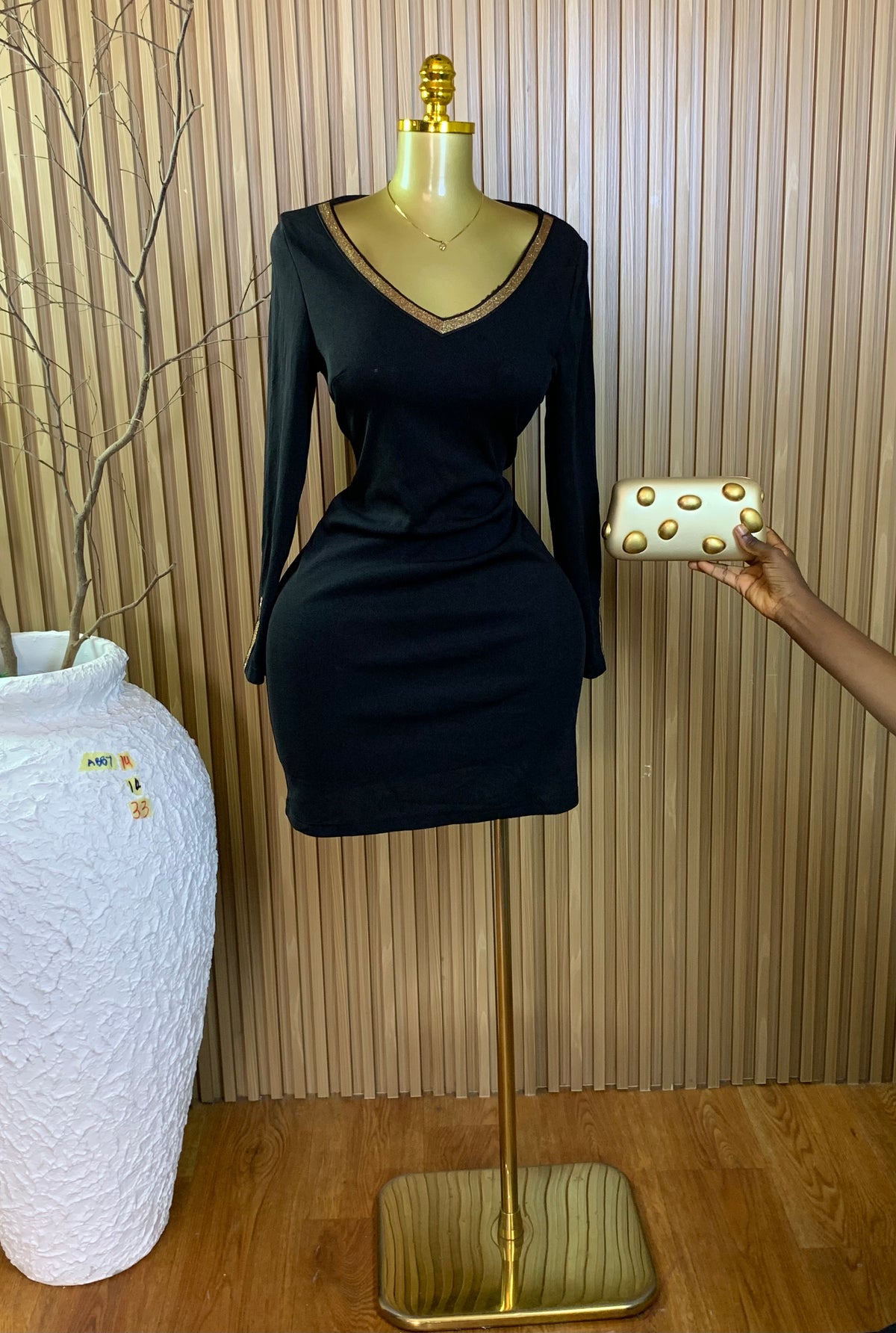 ABBY14 SIZE10 Length33 black dress