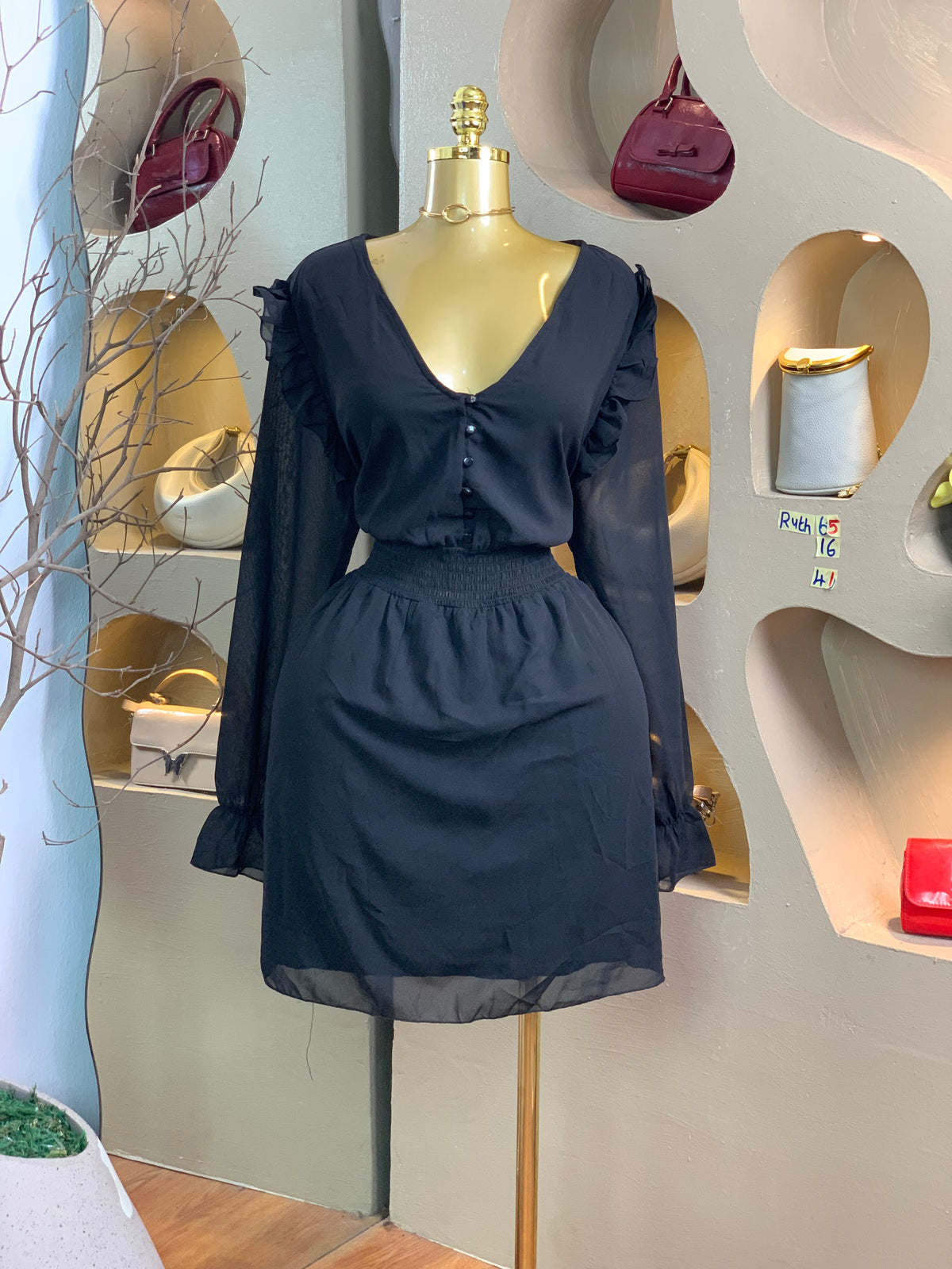 RUTH65 SIZE16 Black DRESS Length41