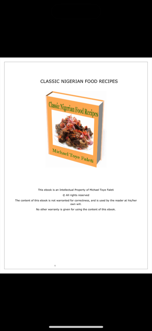 Nigerian cook book ebook