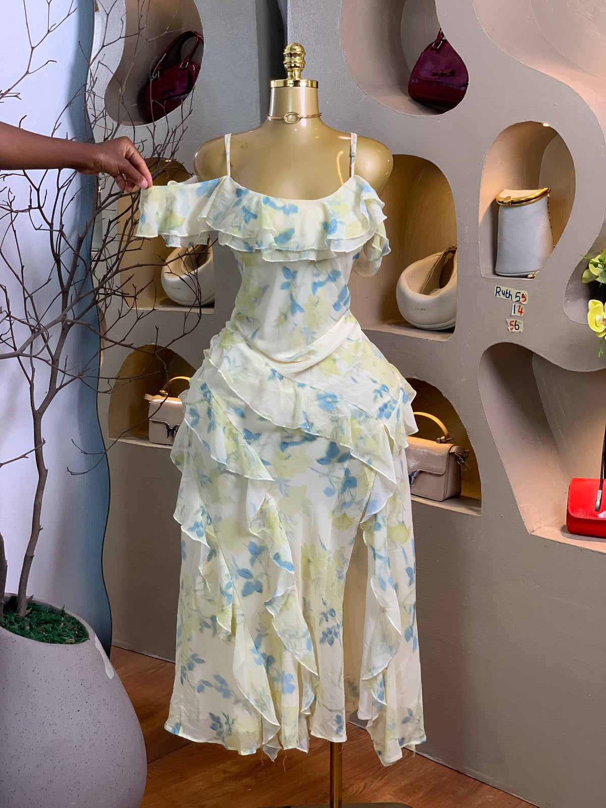RUTH55 SIZE14 floral DRESS Length56