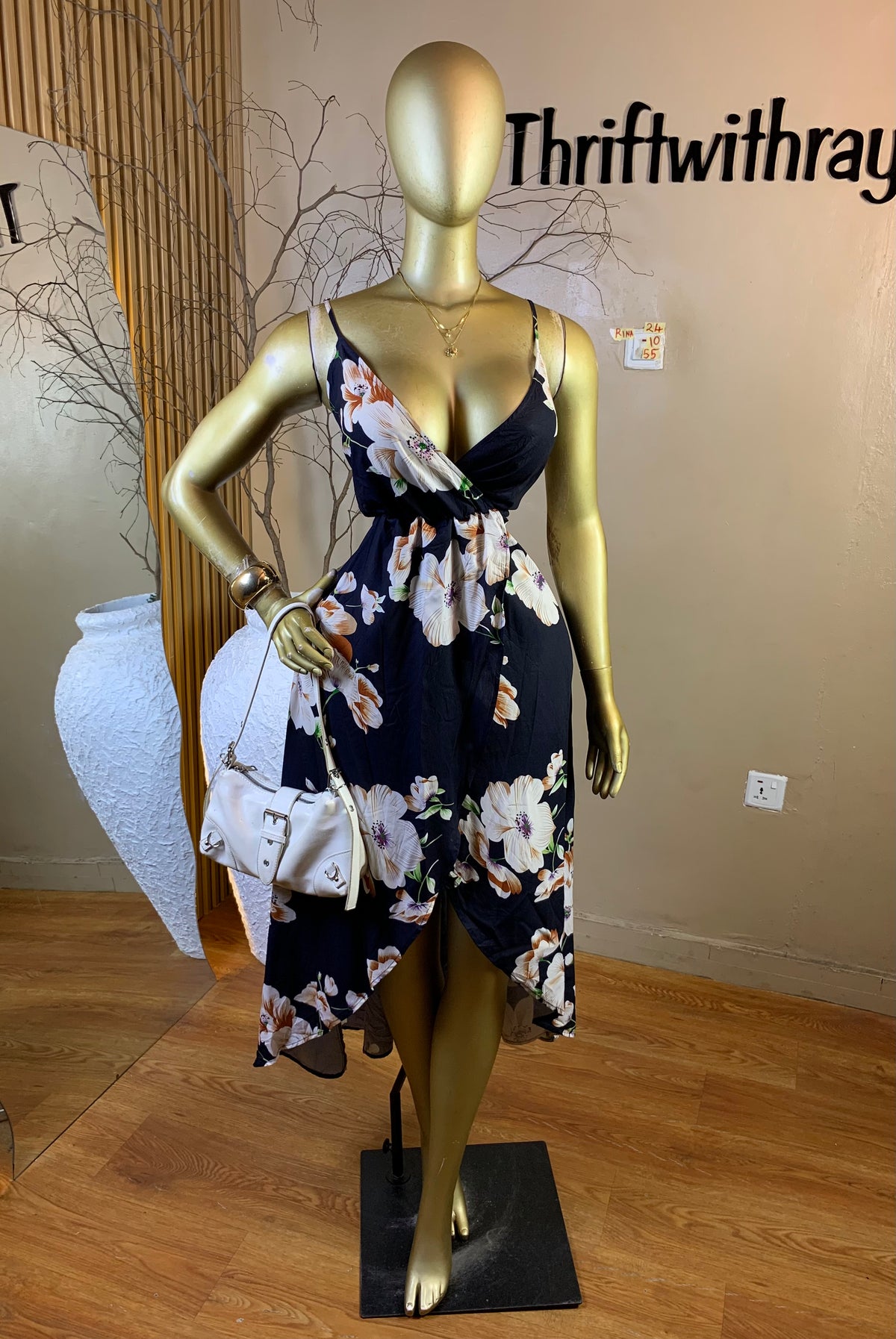 RINA24 SIZE10 Length55 floral dress