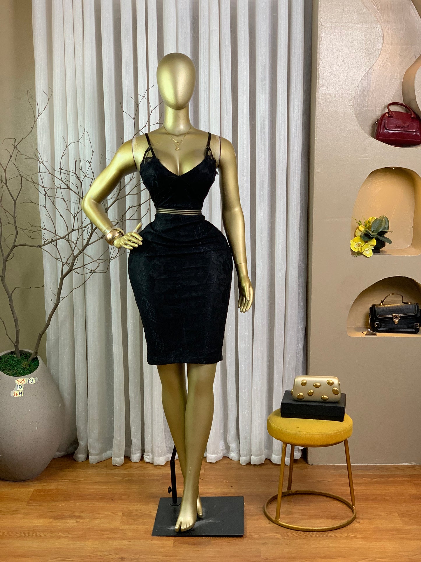 JOY62 SIZE10 Black DRESS Length44