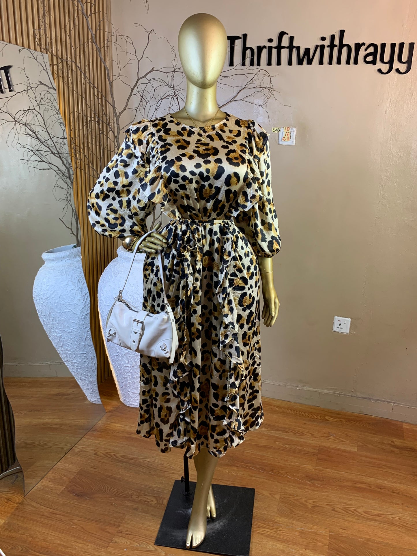 SADE10 SIZE16 Length52 Animal print dress