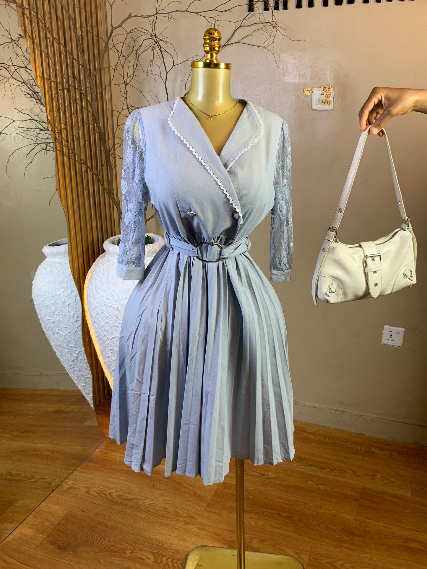 DAMSEL83 SIZE10 Length40 blue corporate dress