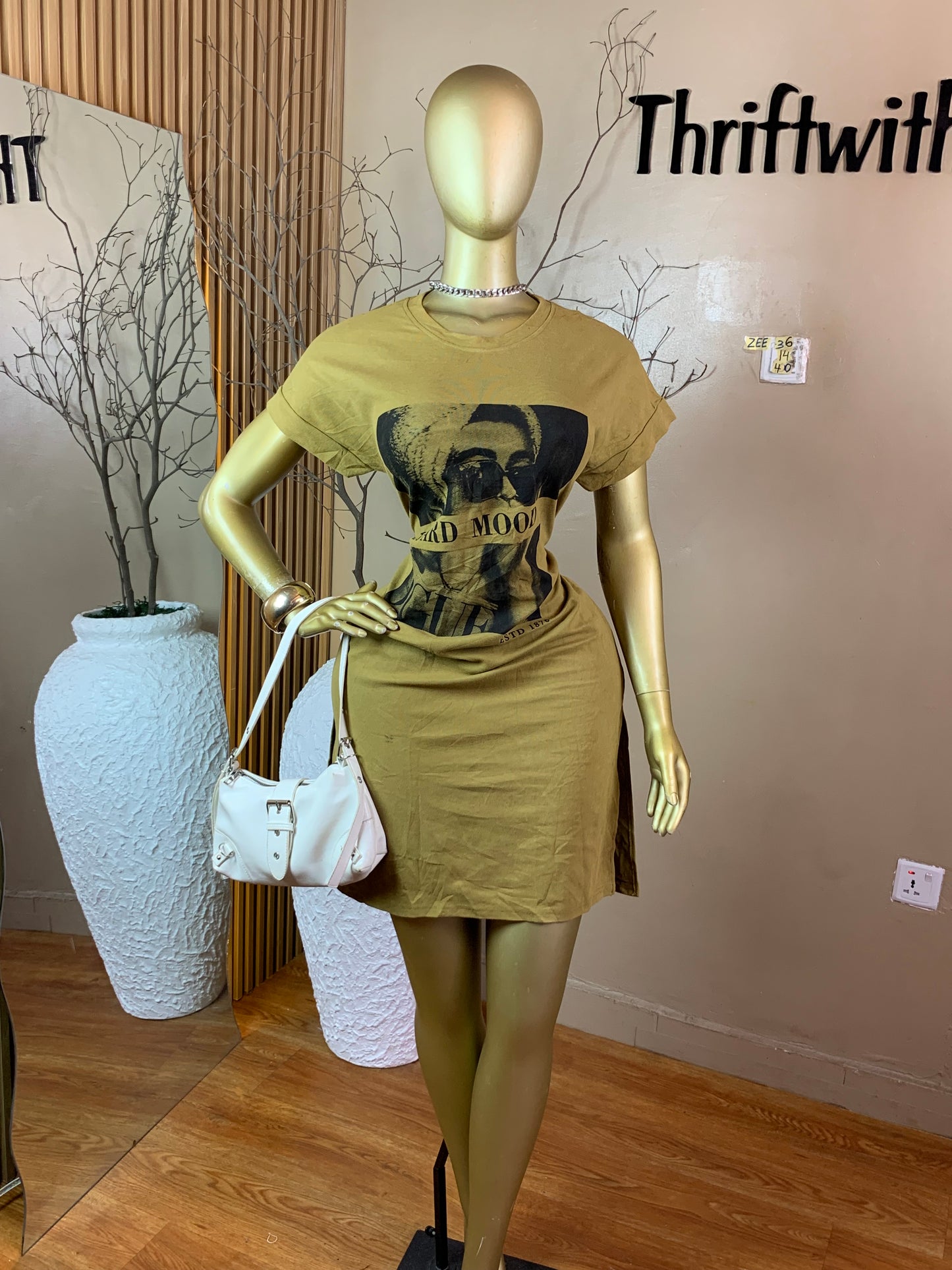 ZEE36 MUSTARD YELLOW DRESS SIZE14 Length40