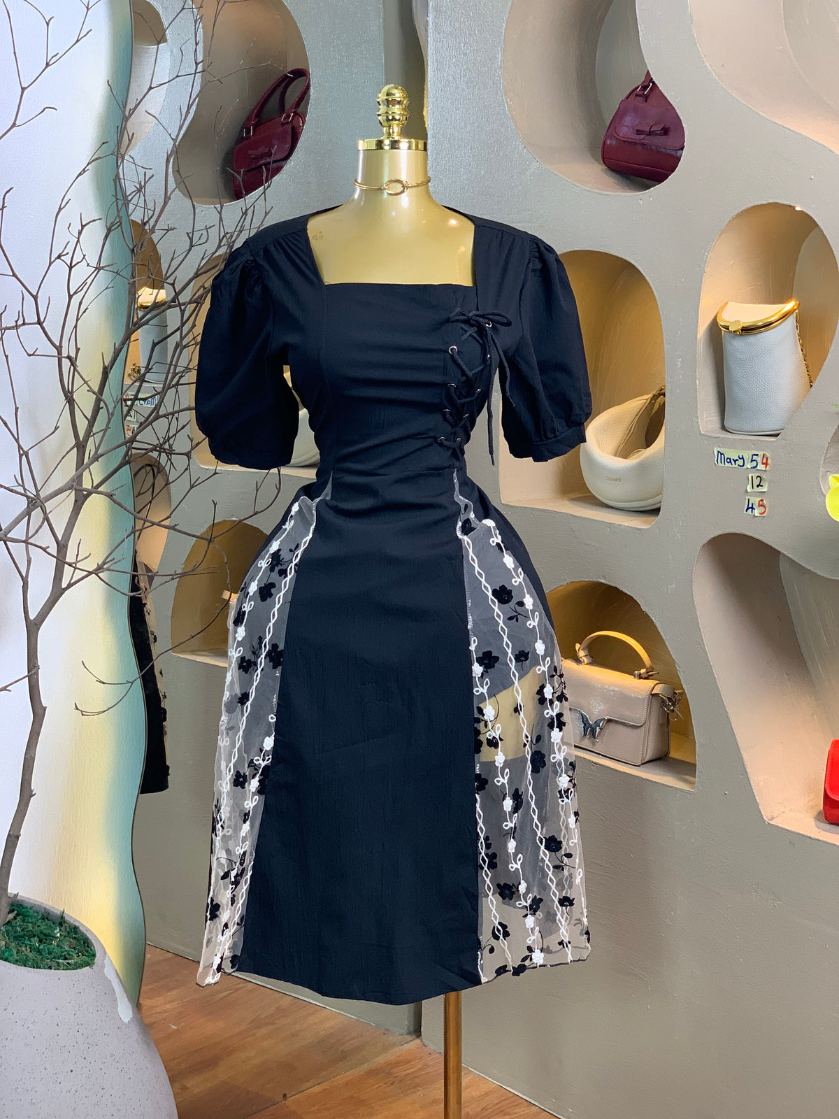 MARY54 SIZE12 Black DRESS Length45