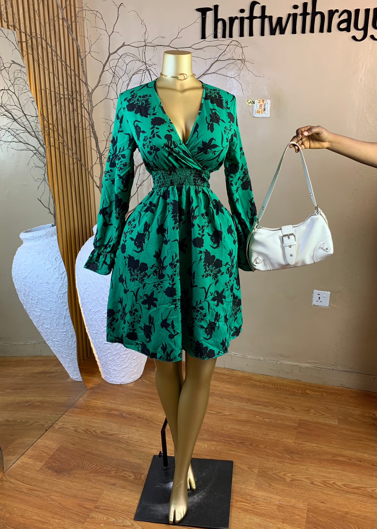 SADE29 SIZE8 Length41 green dress