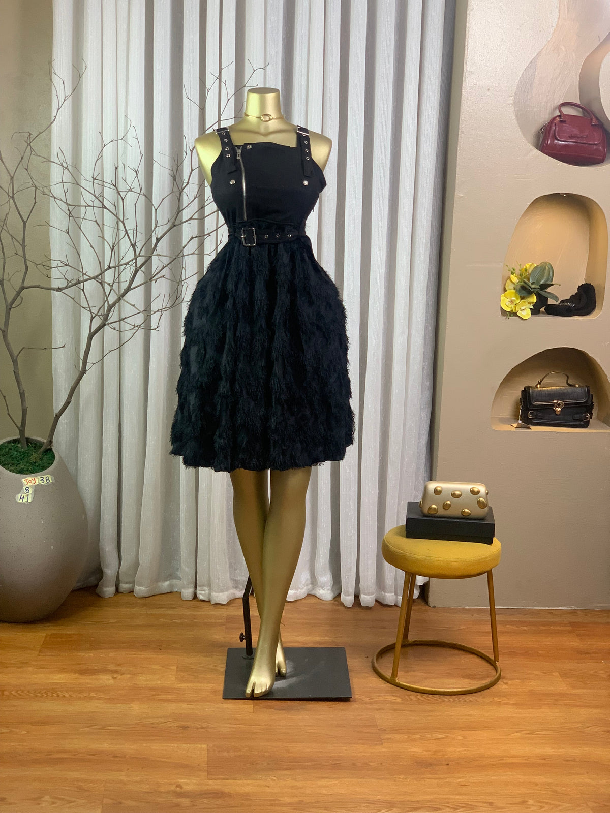JOY38 SIZE8 Length41 blackdress