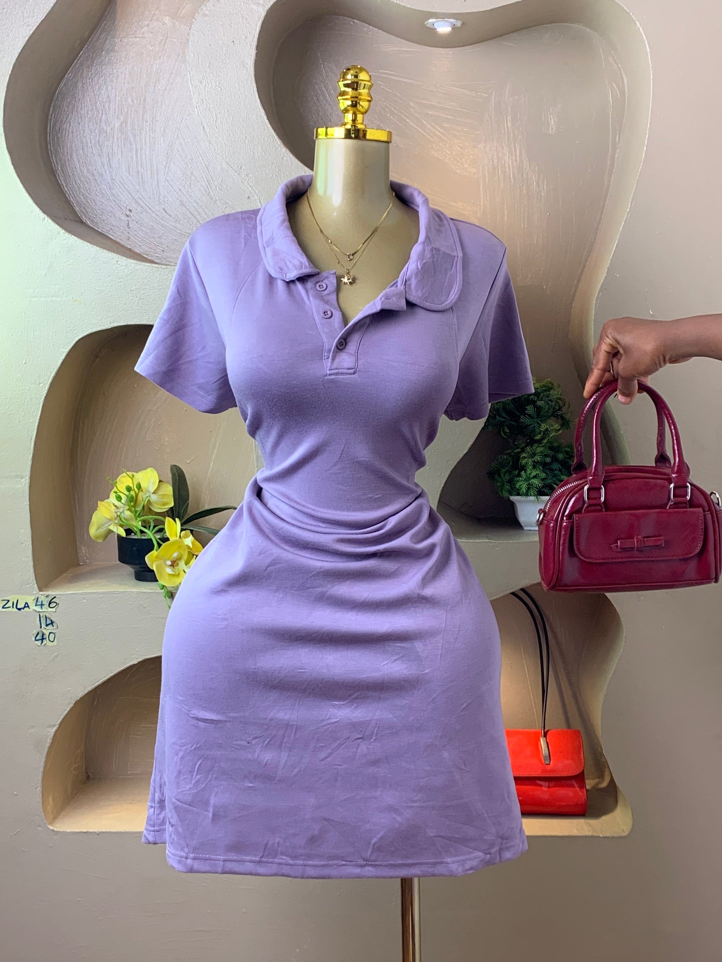 ZILA46 PURPLE DRESS SIZE14 Length46