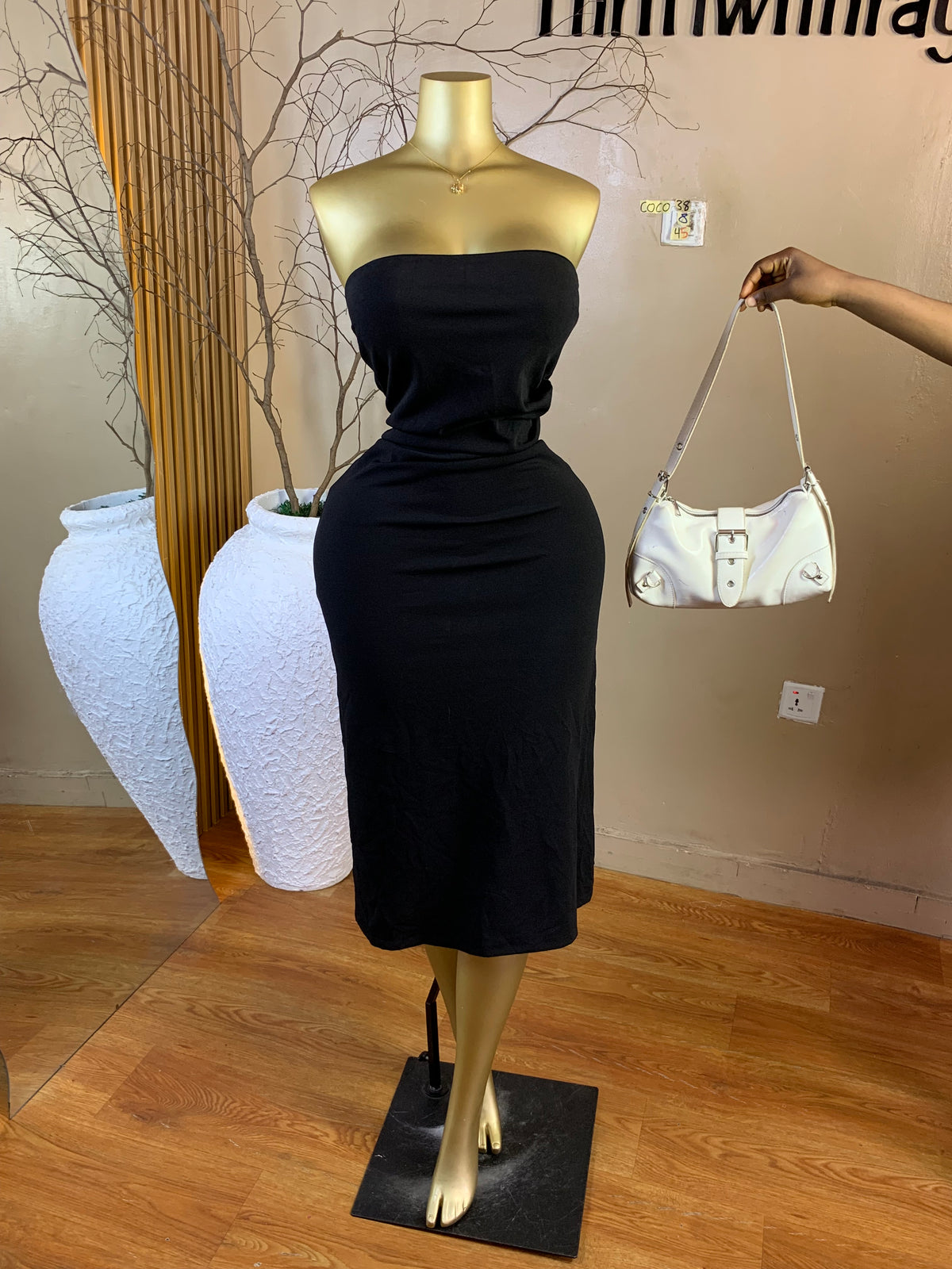 COCO38 SIZE8 Length45 black dress