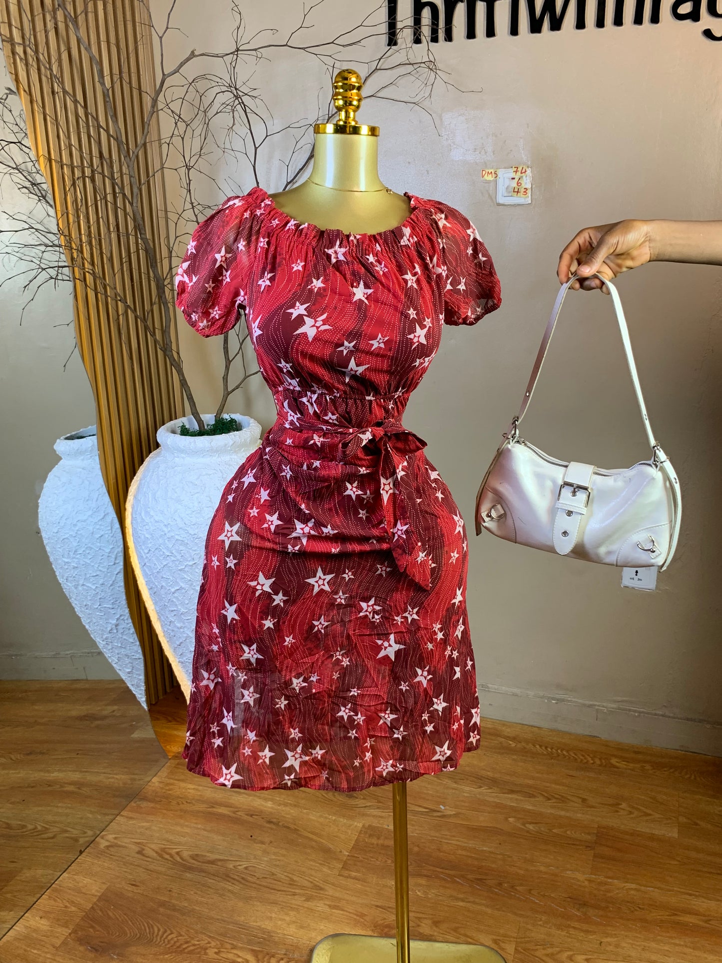 DAMSEL74 SIZE6 Length43 chiffon dress