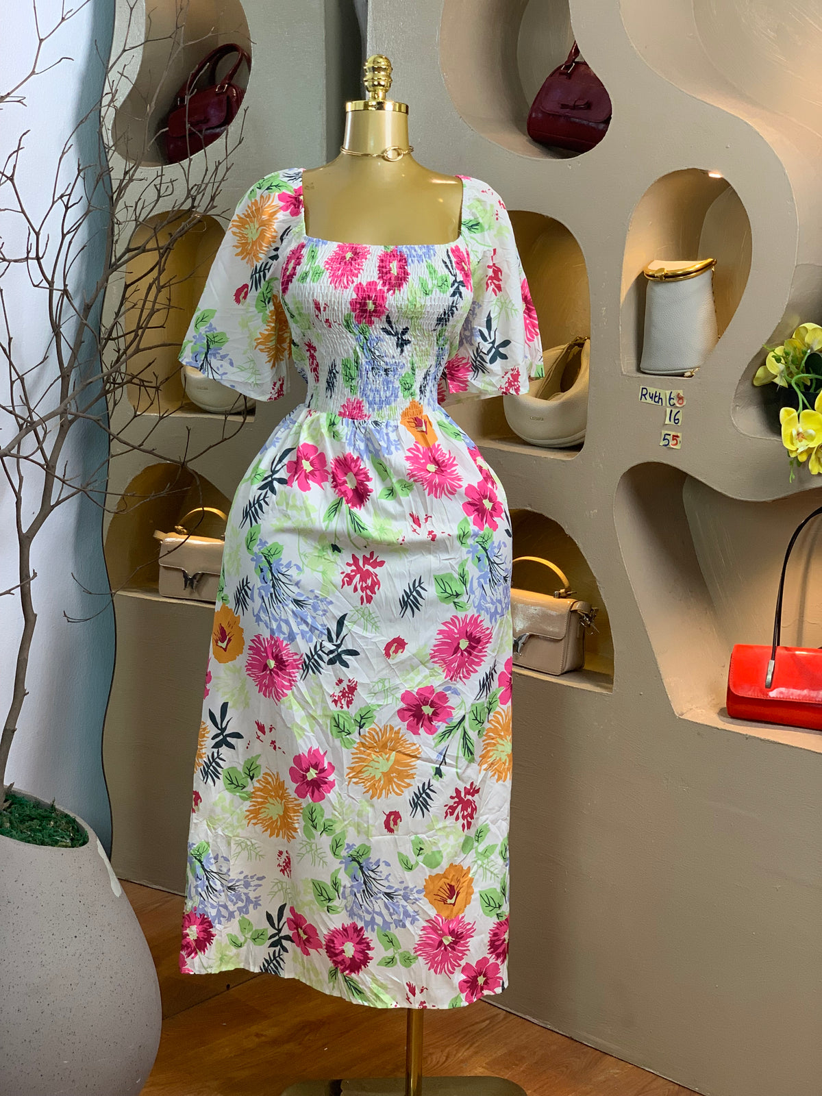 RUTH68 SIZE16 Floral DRESS Length55