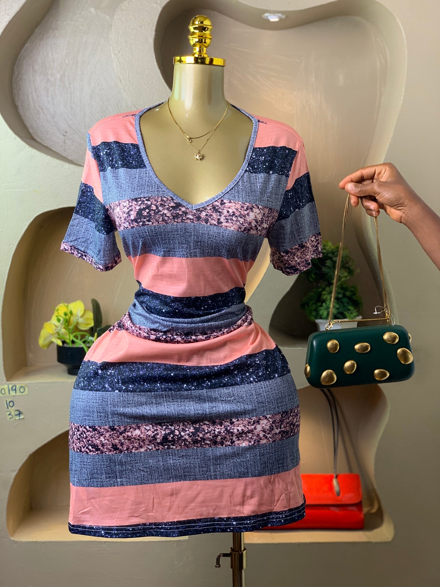 LEO190 MULTI COLOR DRESS SIZE10 Length37