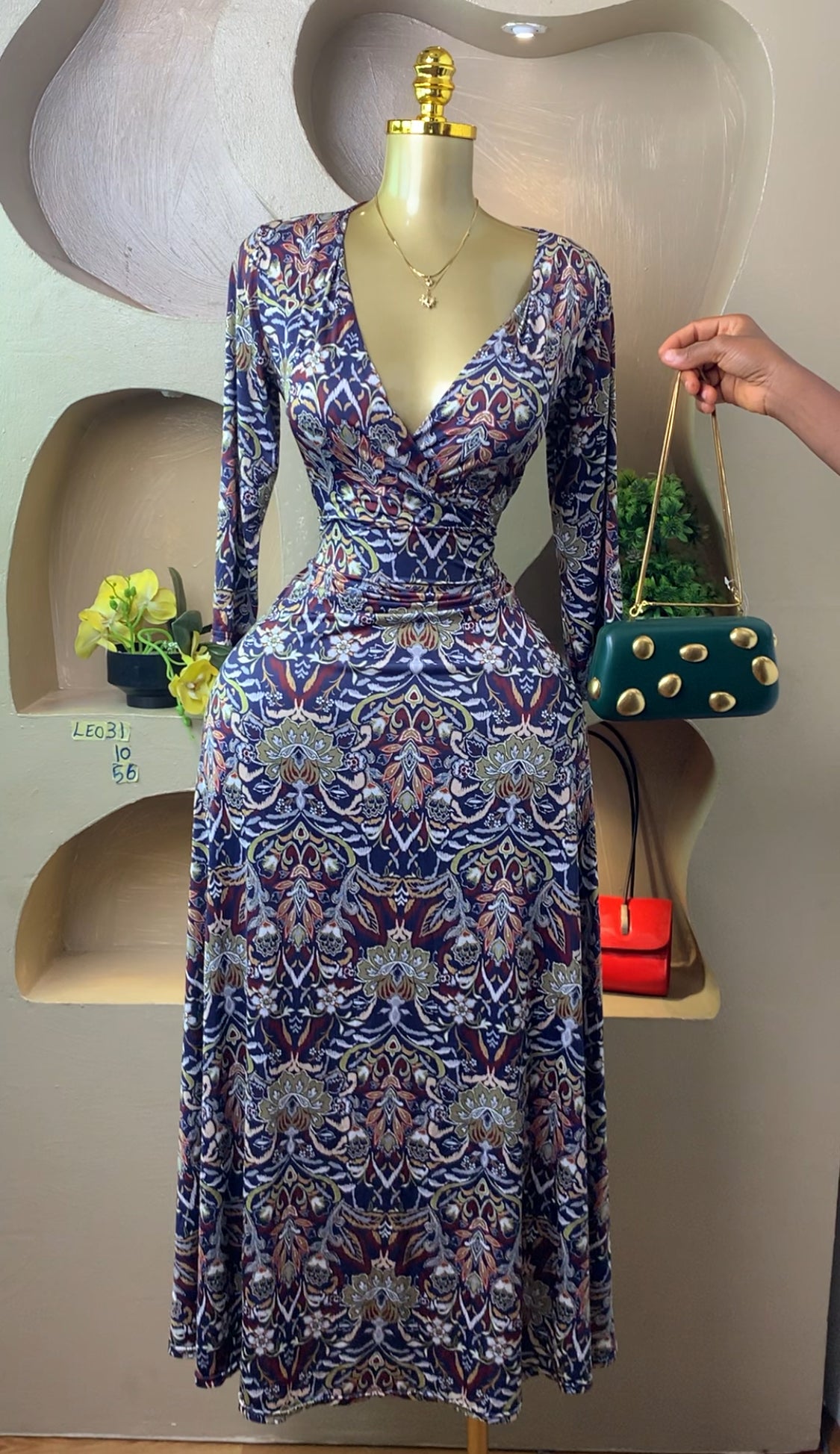 LEO31 FLORAL DRESS SIZE10 Length56