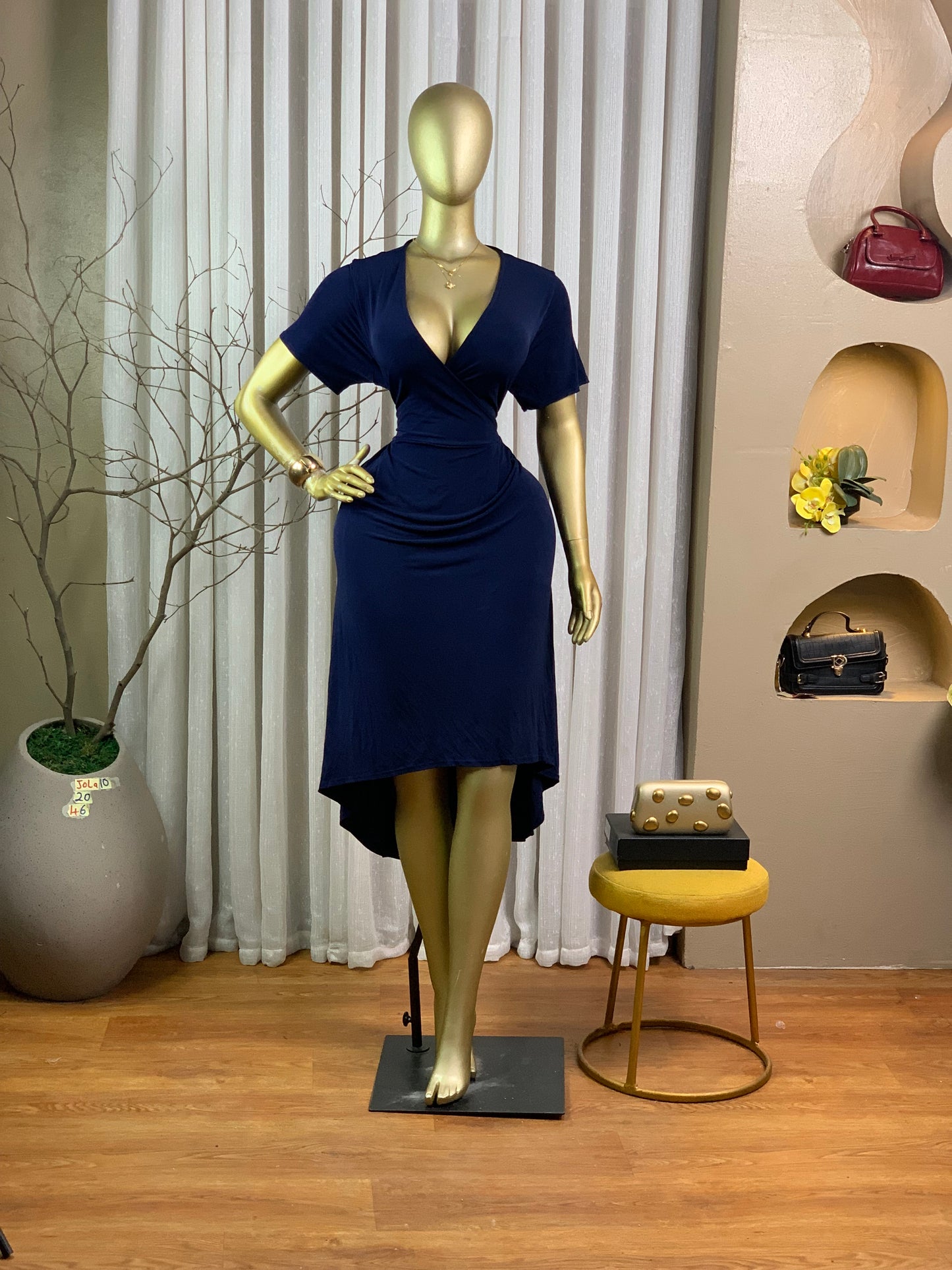 JOLA10 SIZE20 Length46 navy blue dress