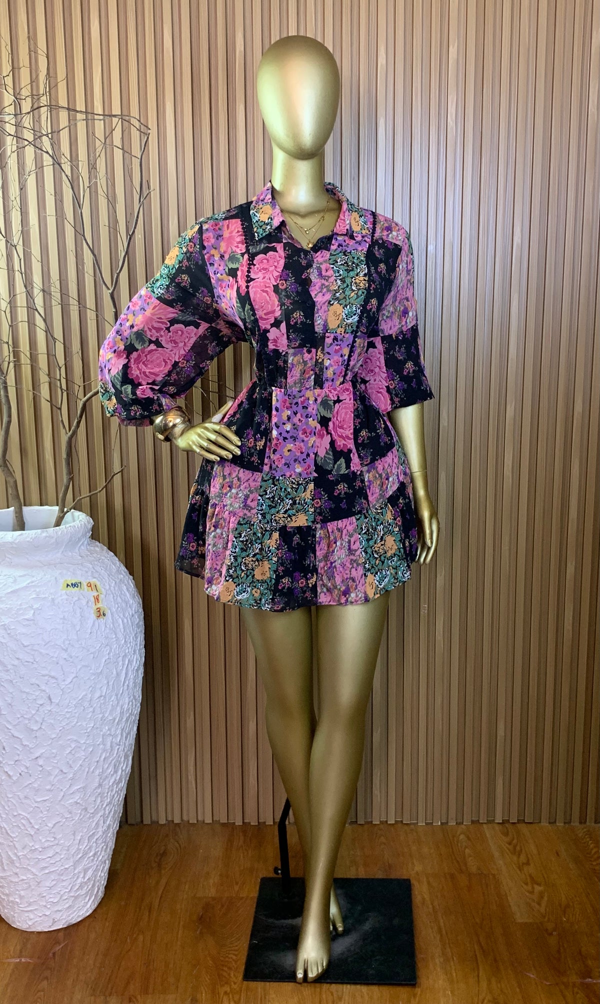 ABBY91 SIZE18 Length36 floral dress