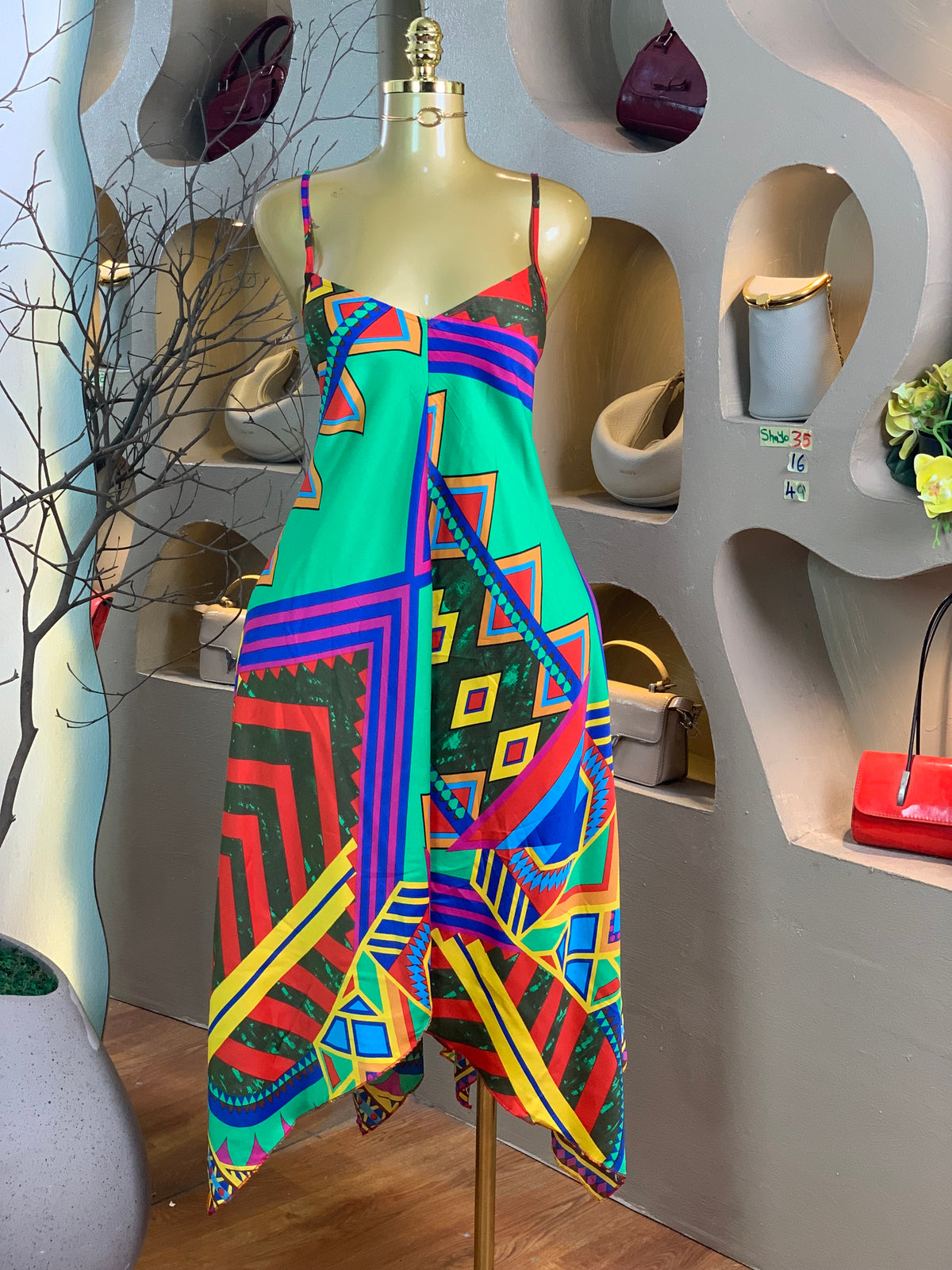 SHAYO35 SIZE16 Length49 multicolor dress