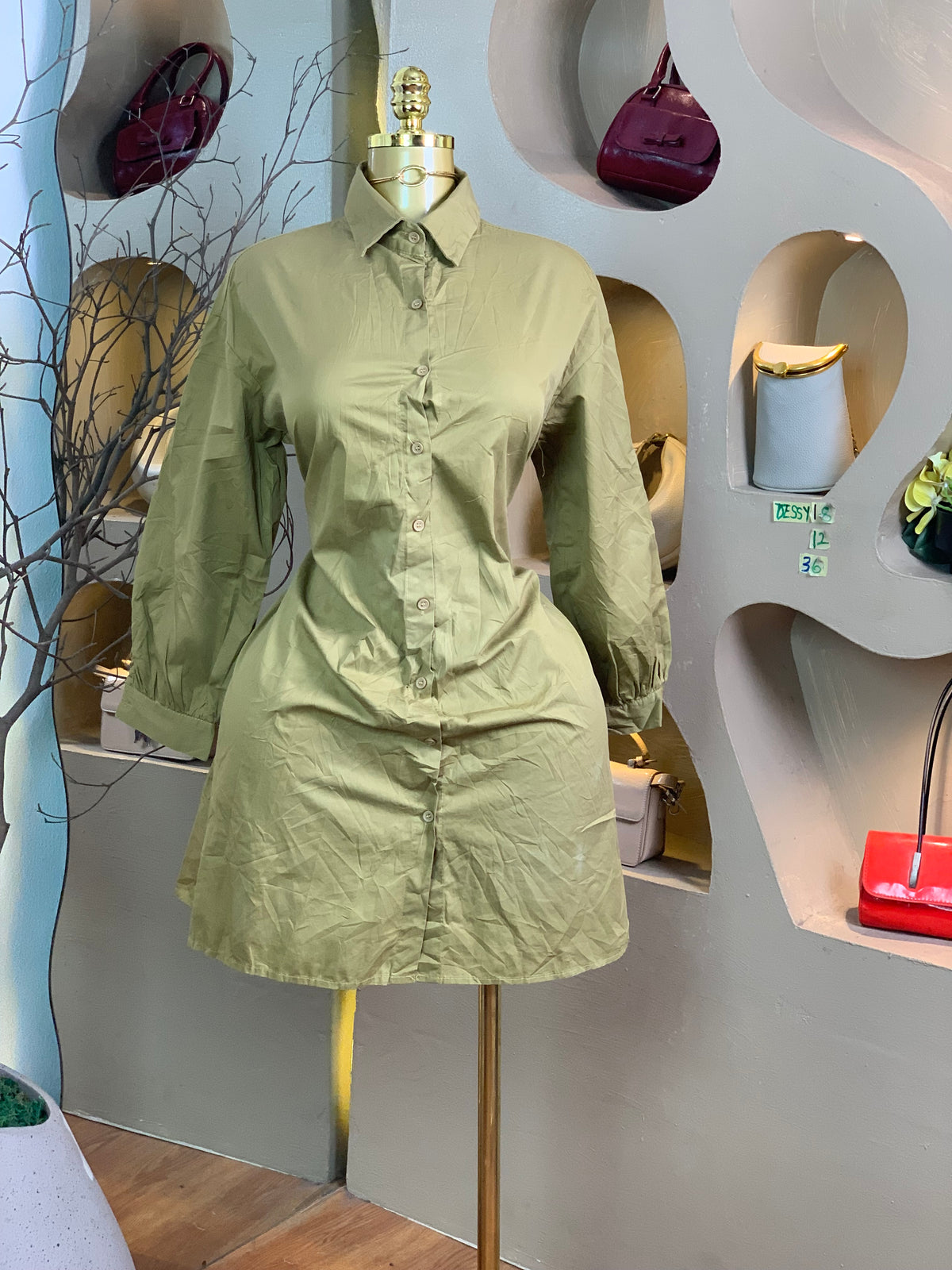 DESSY18 SIZE12 Length36 Kaki green