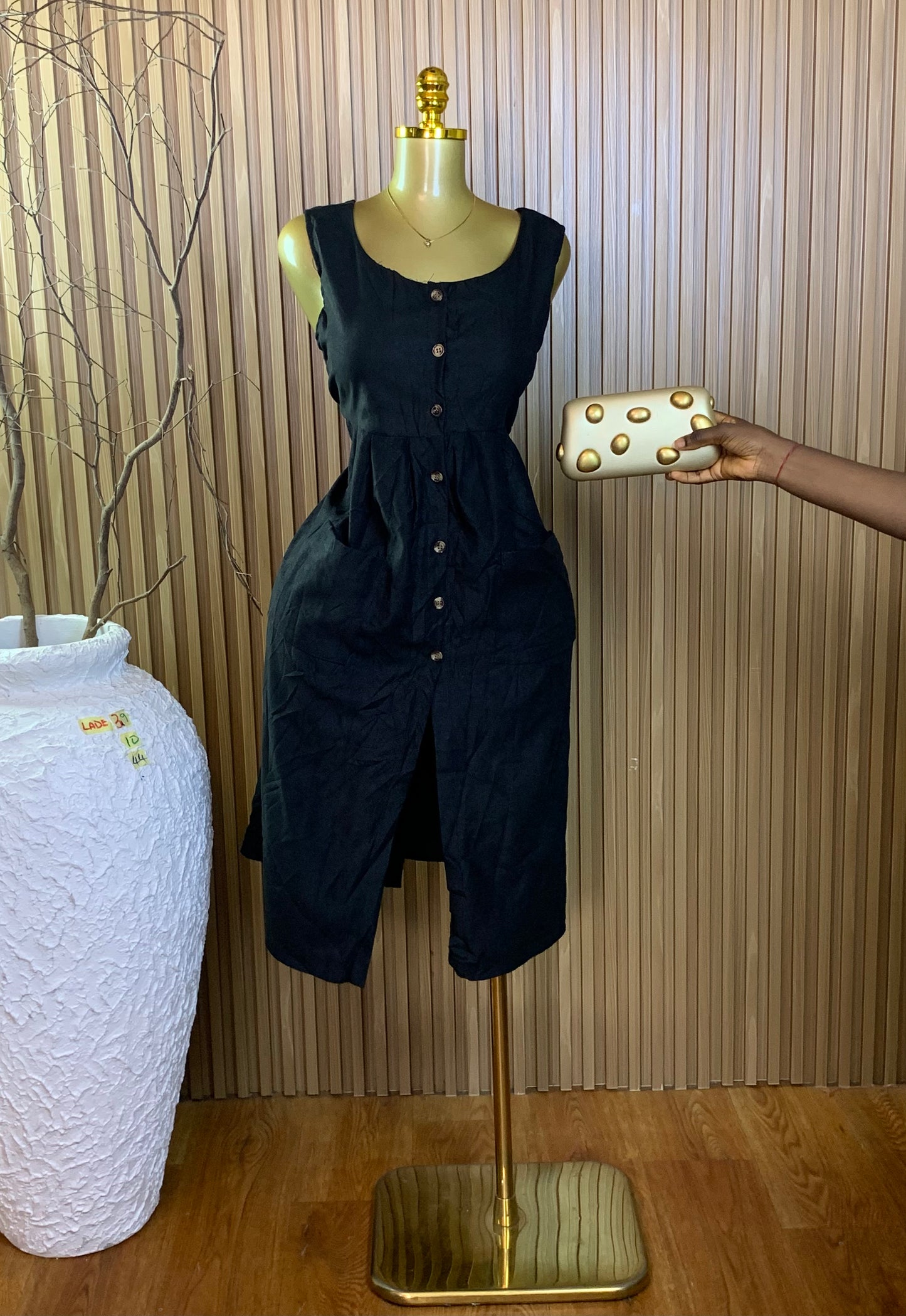 LADE39 SIZE10 Length44 black dress