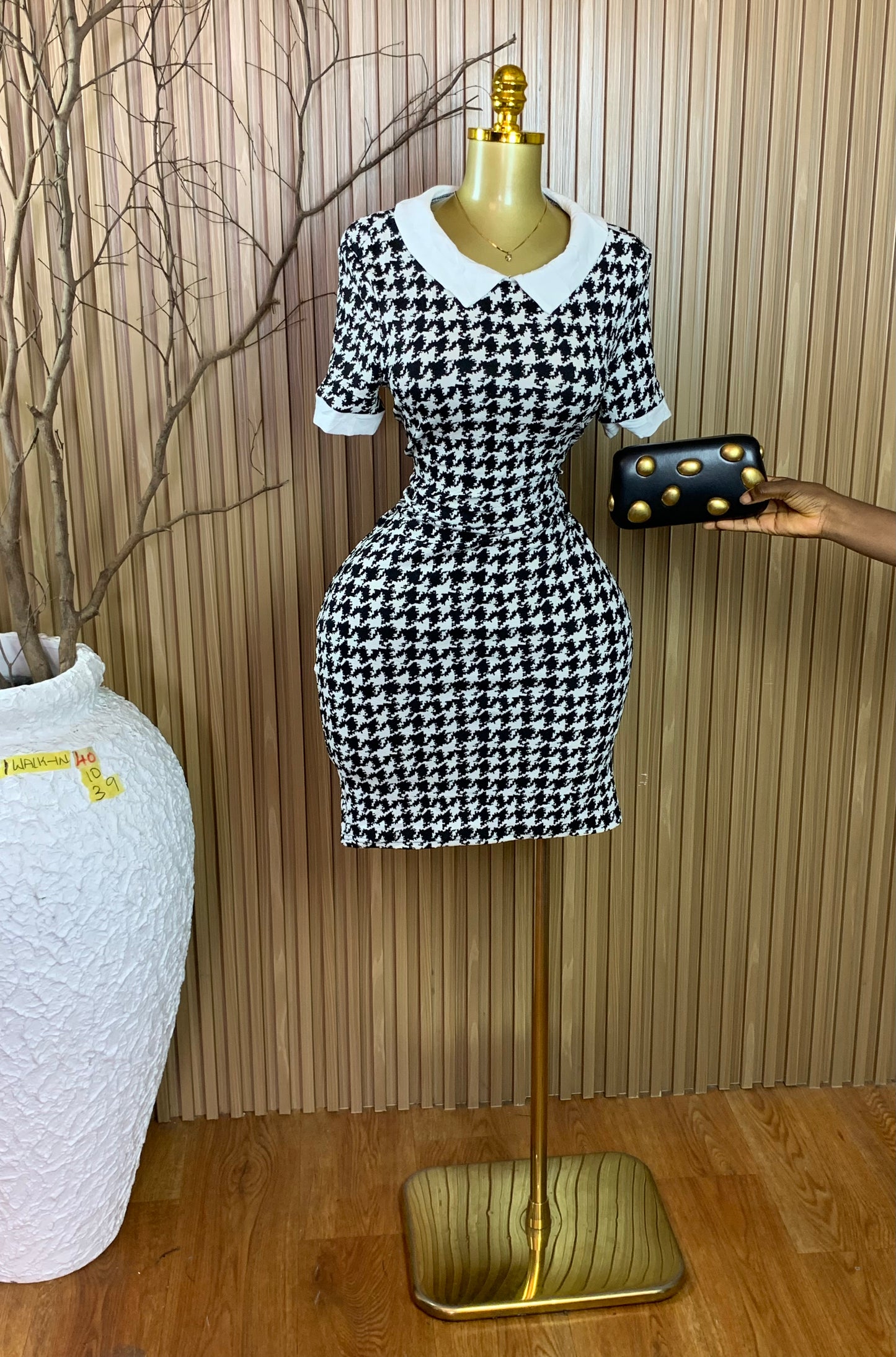 1WALK-IN40 SIZE10 Length39 White&black dress