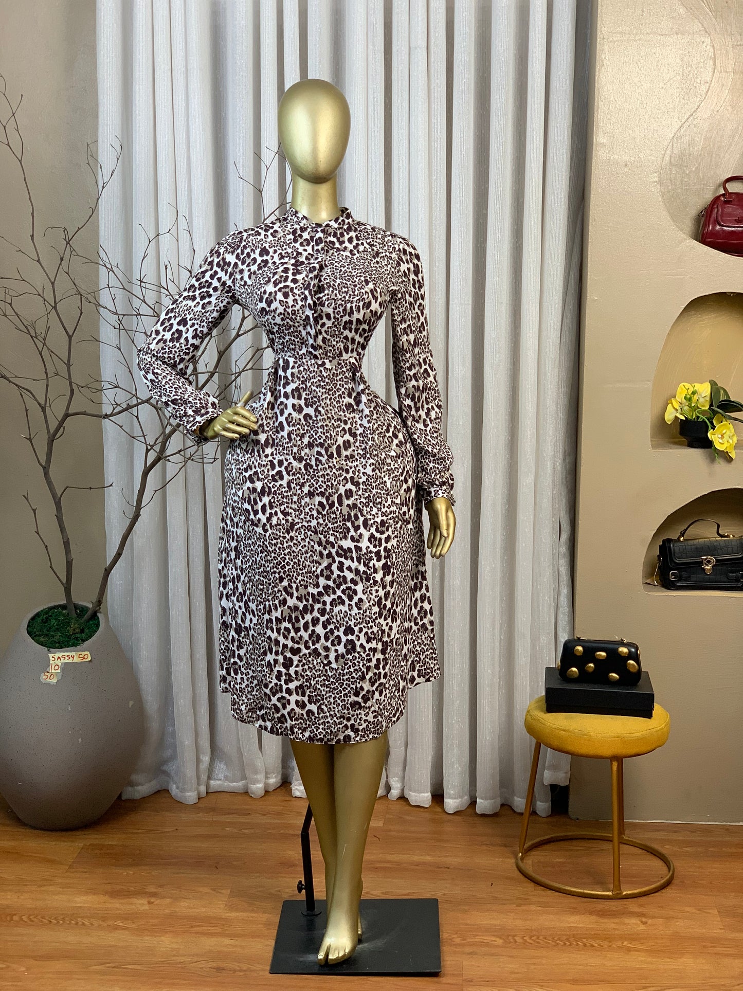 SASSY50 SIZE10 Animal print DRESS Length50