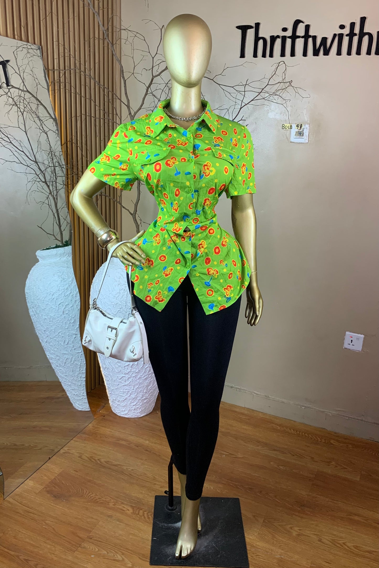 SIZE14 BOLD91 GREEN TOP