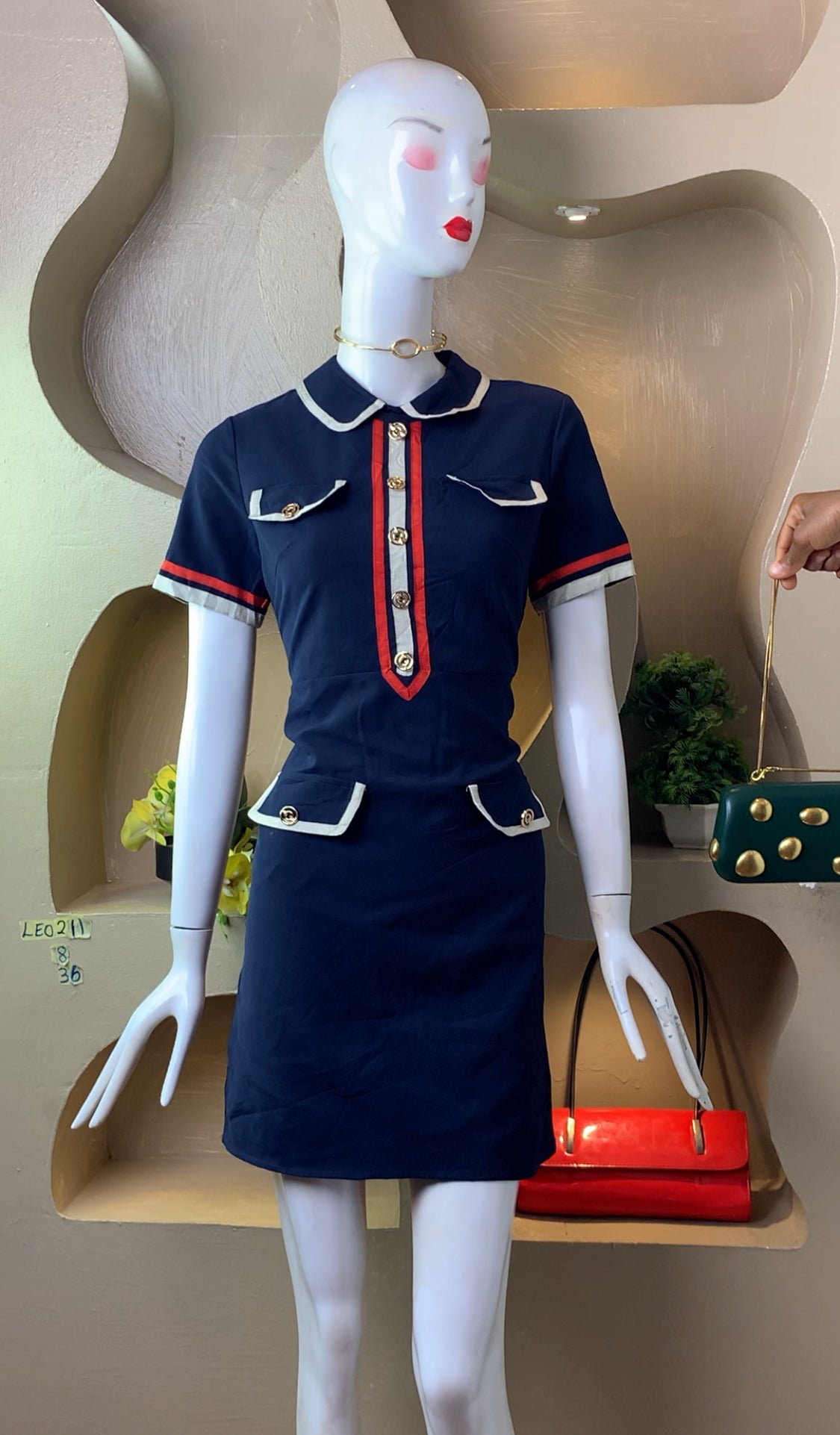 LEO211 BLUE CORPORATE DRESS SIZE10 Length36