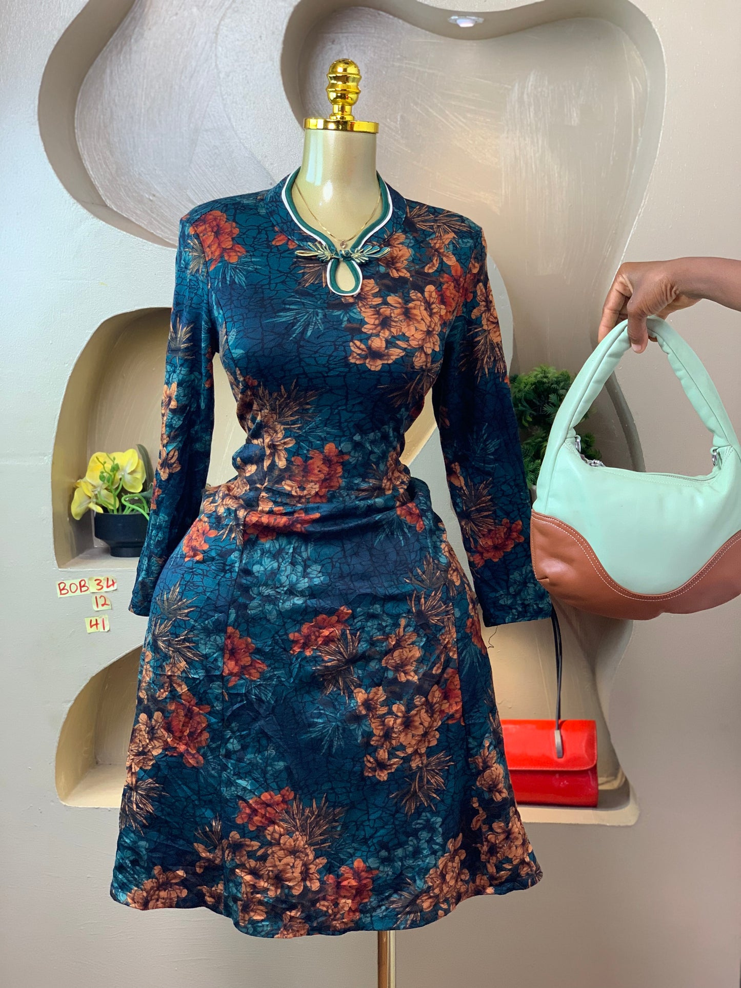 BOB34 SIZE12 Floral DRESS Length41