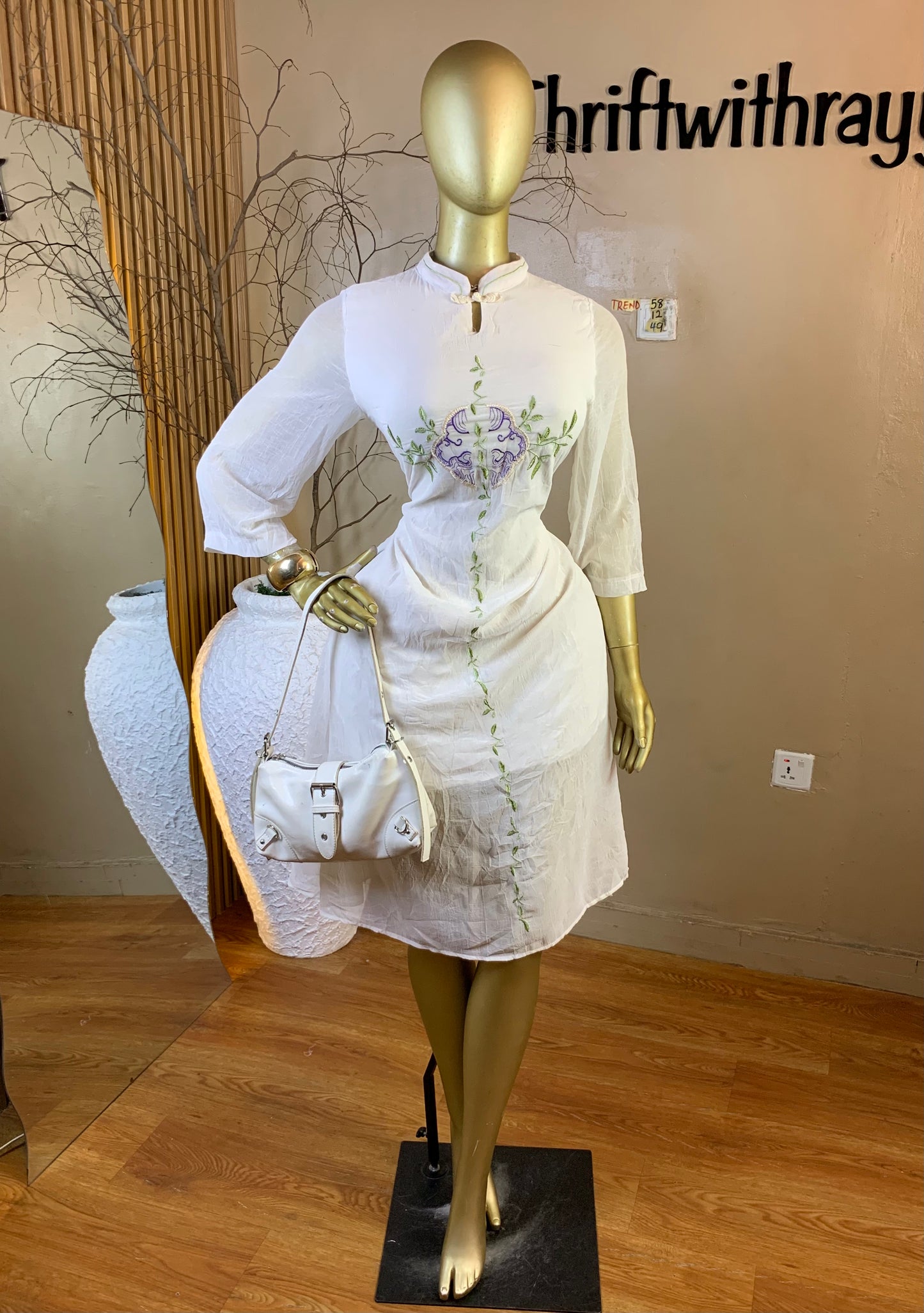 TREND58 SIZE12 Length49 white dress