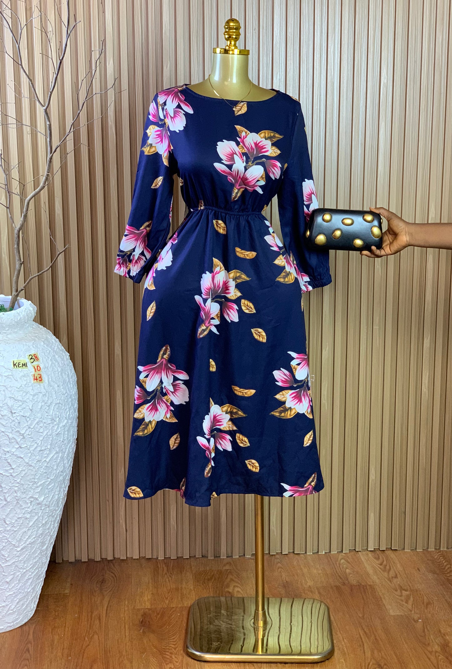 KEMI38 SIZE10 Length43 floral dress