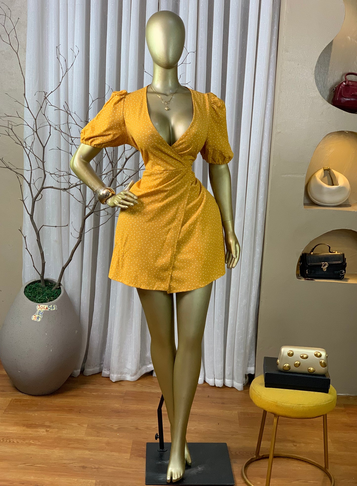 JOLA56 SIZE14 Length38 yellow dress