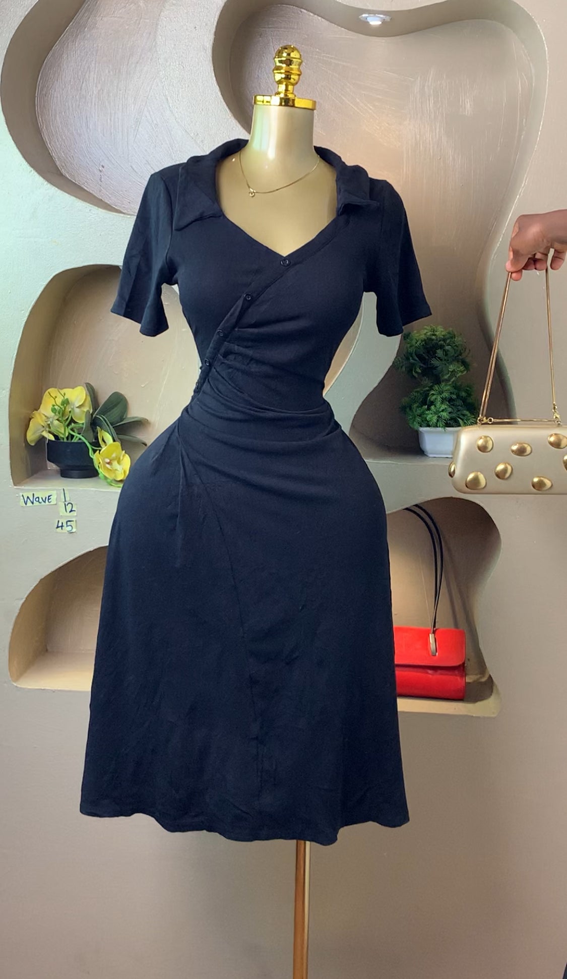 WAVE1 BLACK DRESS SIZE12 Length45