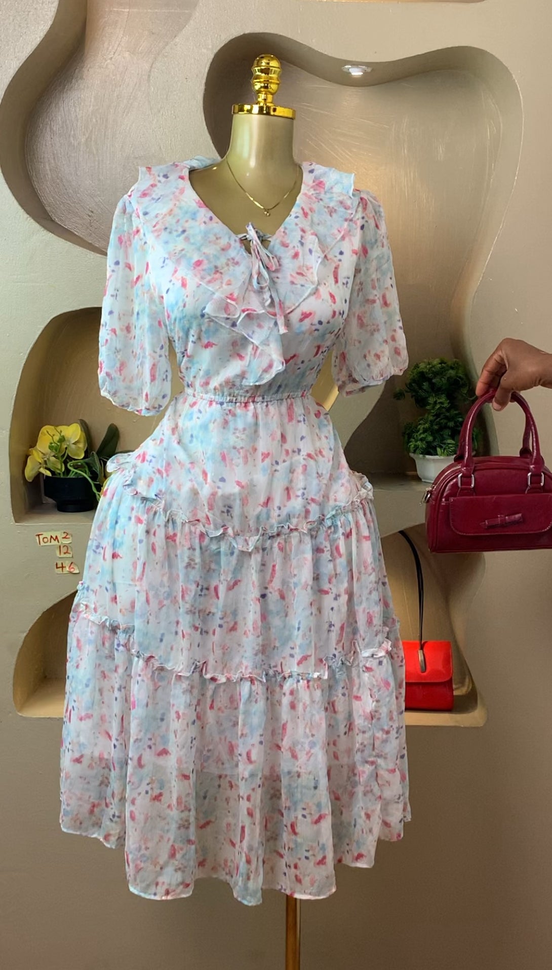 SIZE12 TOM2 Floral DRESS Length46