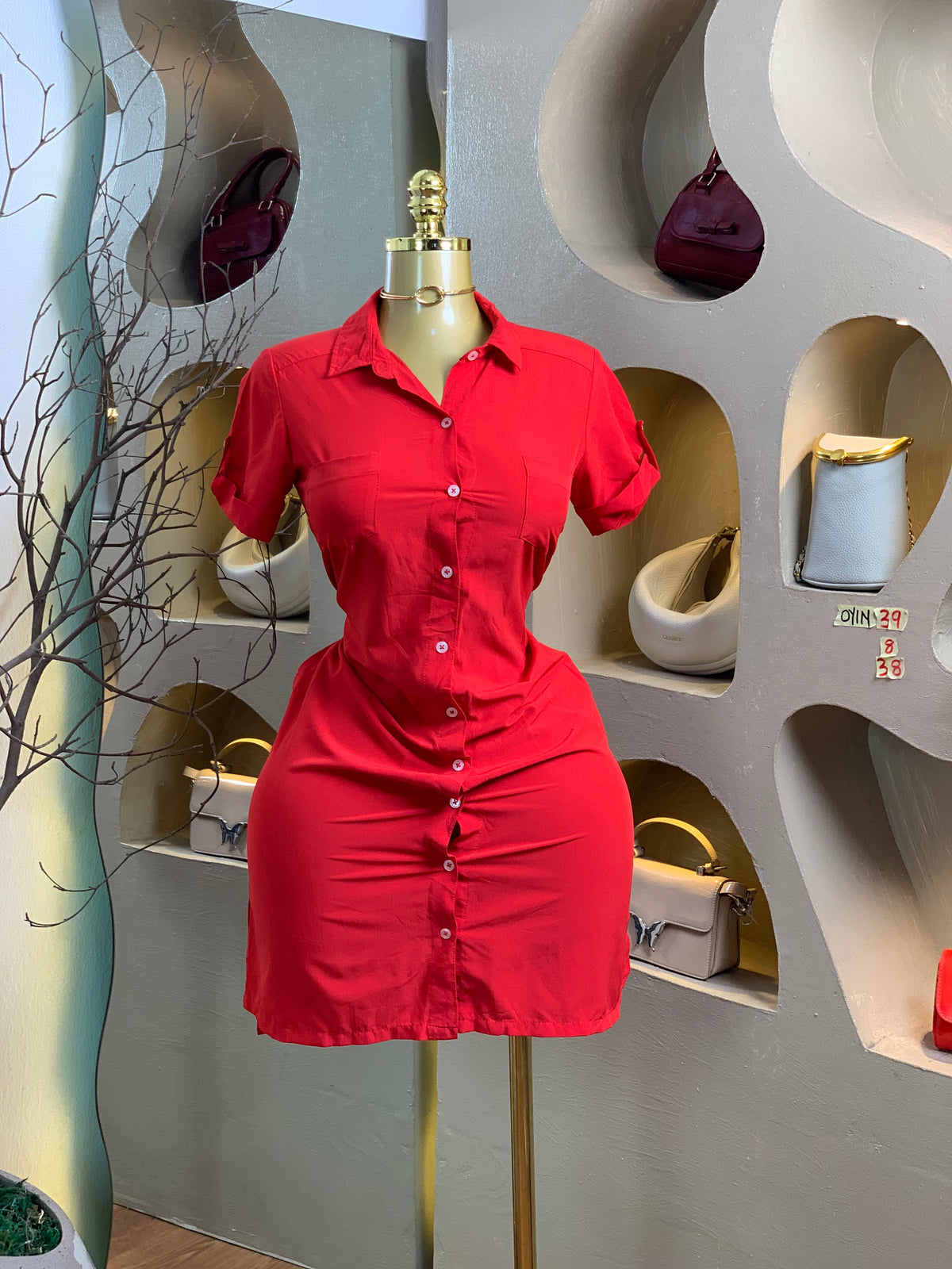 OYIN38 SIZE8 Red DRESS Length38