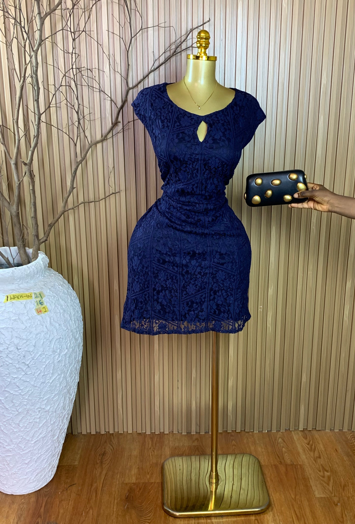 1WALK-IN21 SIZE16 Length42 Navy blue dress