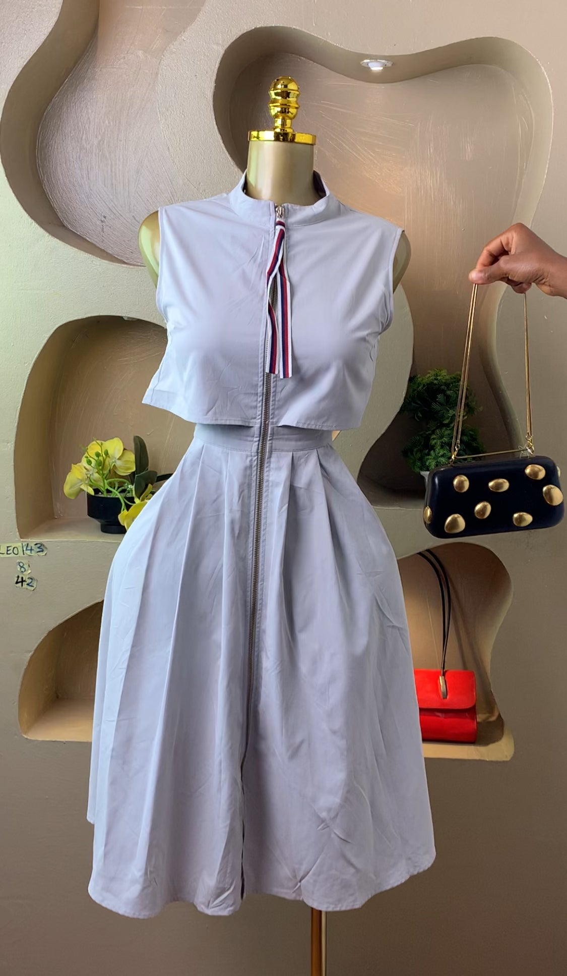 LEO143 BLUE DRESS SIZE8 Length42