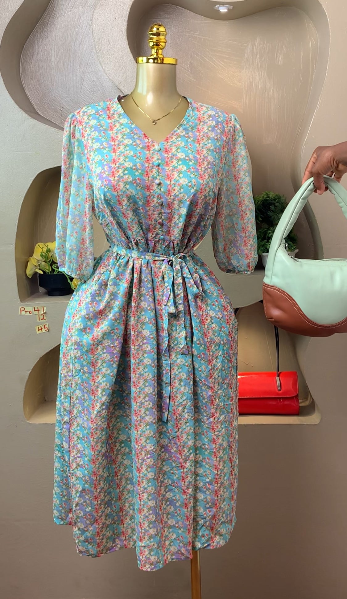 PRO41 SIZE12 Floral DRESS Length45