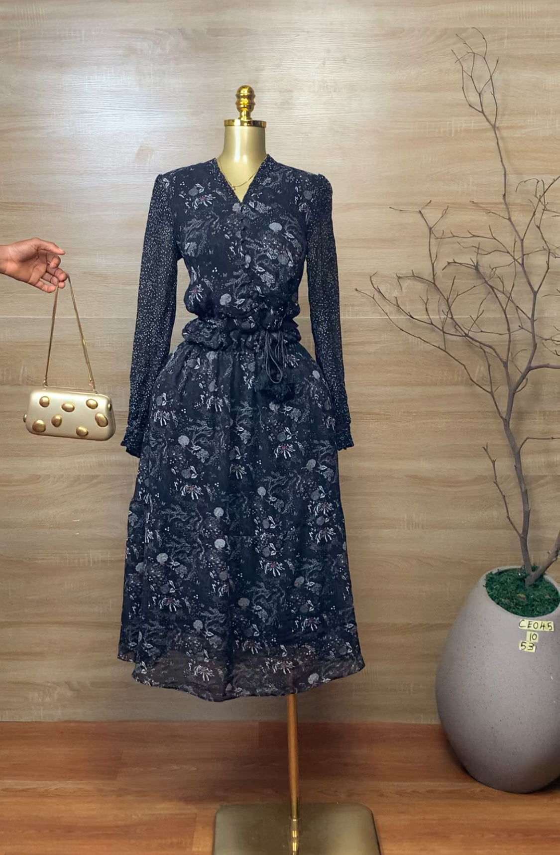 SIZE10 CEO45 Black dress Length53