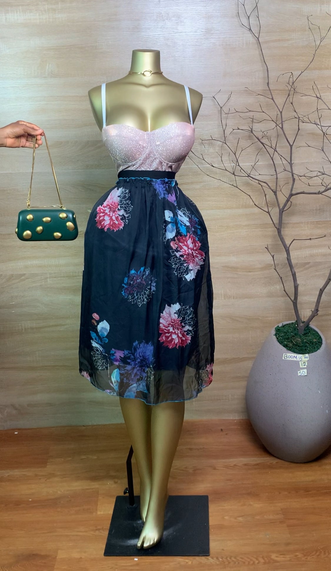 SIZE12 BOOM84 Floral Skirt Length30