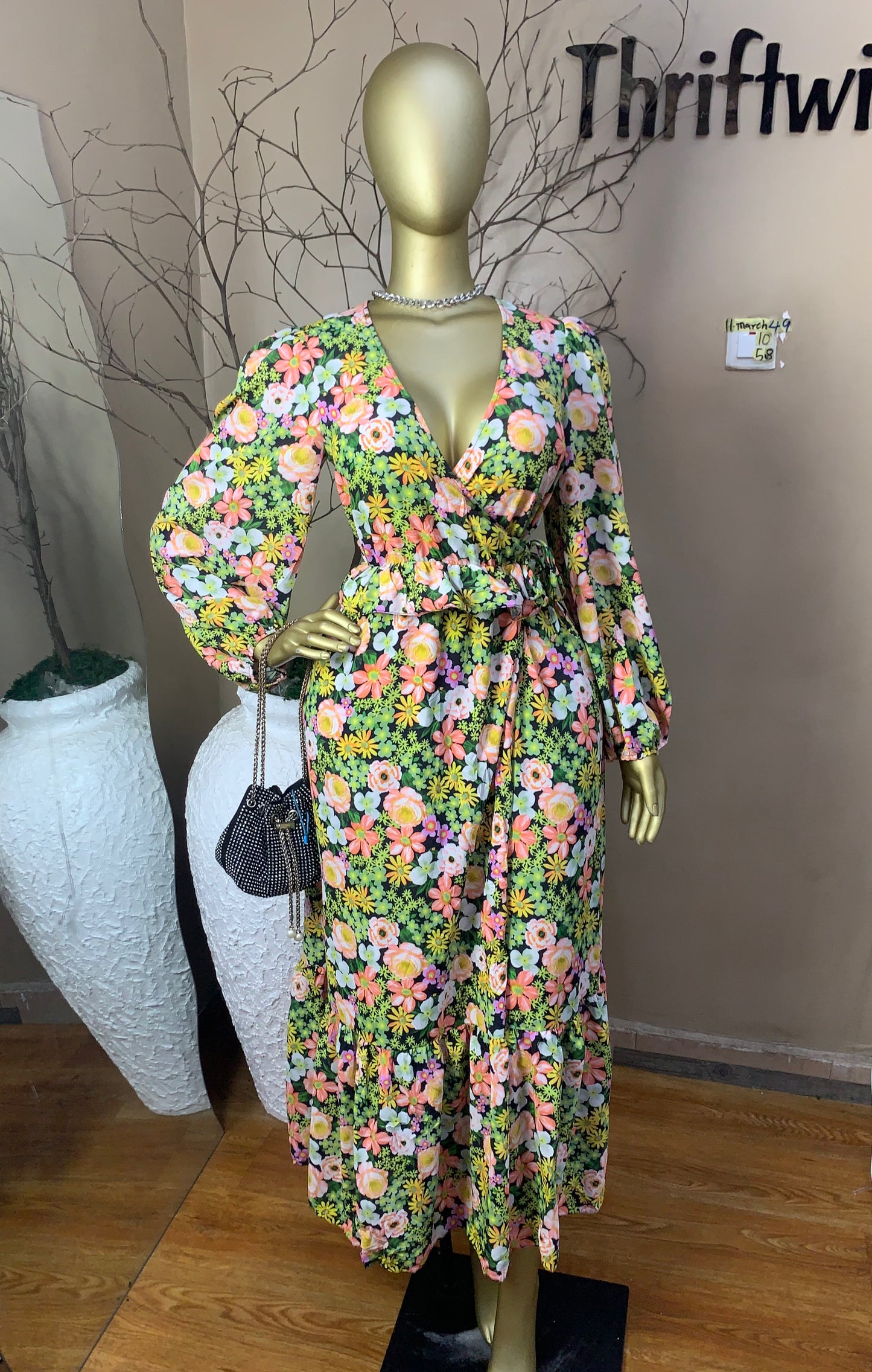 SIZE10 11MAR49 Length58(Wrap dress)