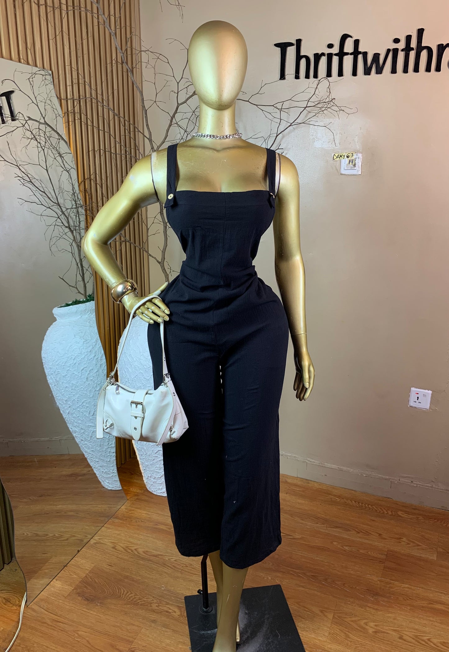 SIZE12&14 DRAY67 BLACK JUMPSUIT