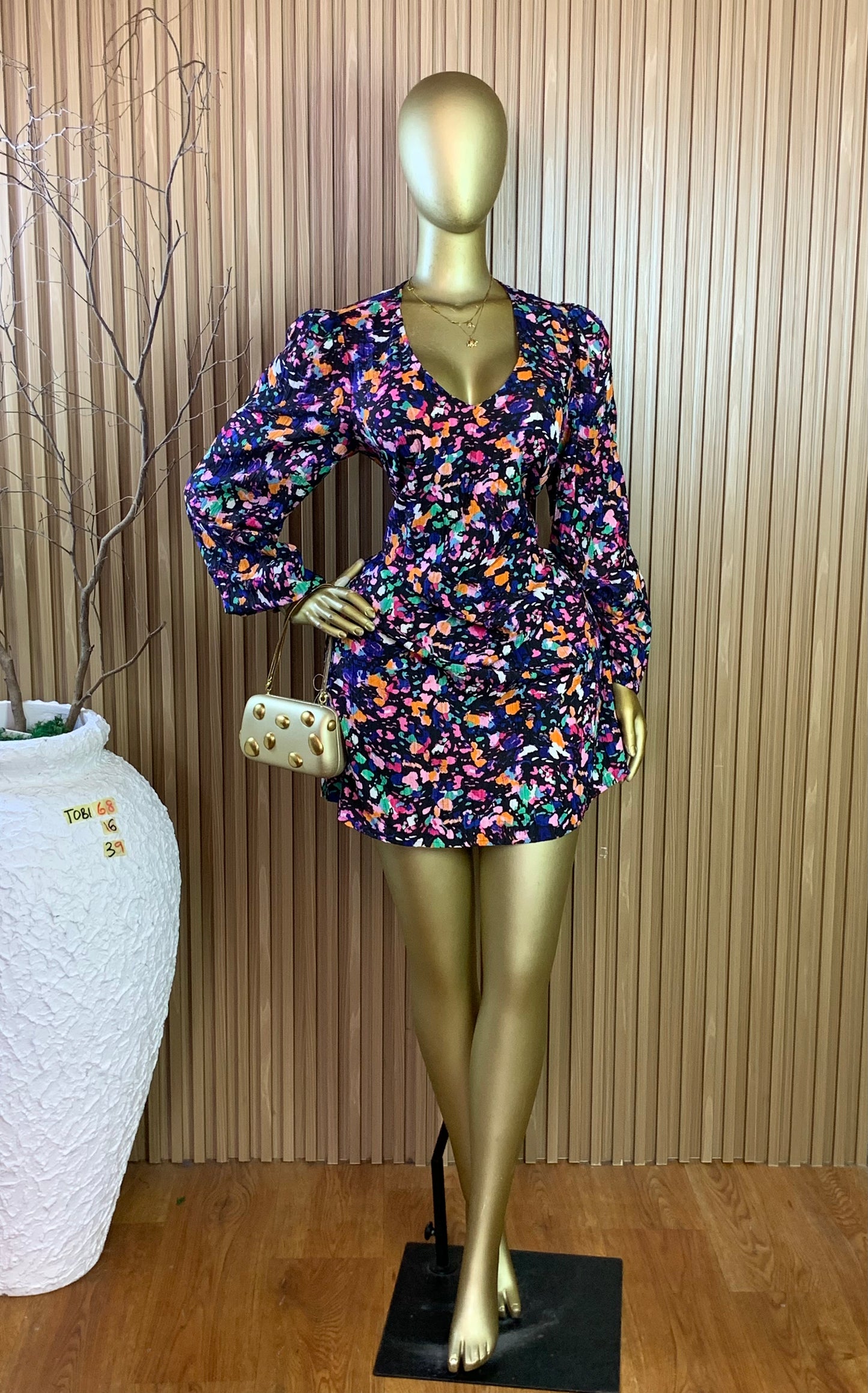 TOBI68 SIZE16 Length39 floral free dress